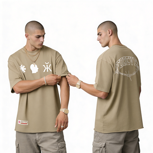 Forever - 260GSM Unisex Faded Raw Hem T-shirt