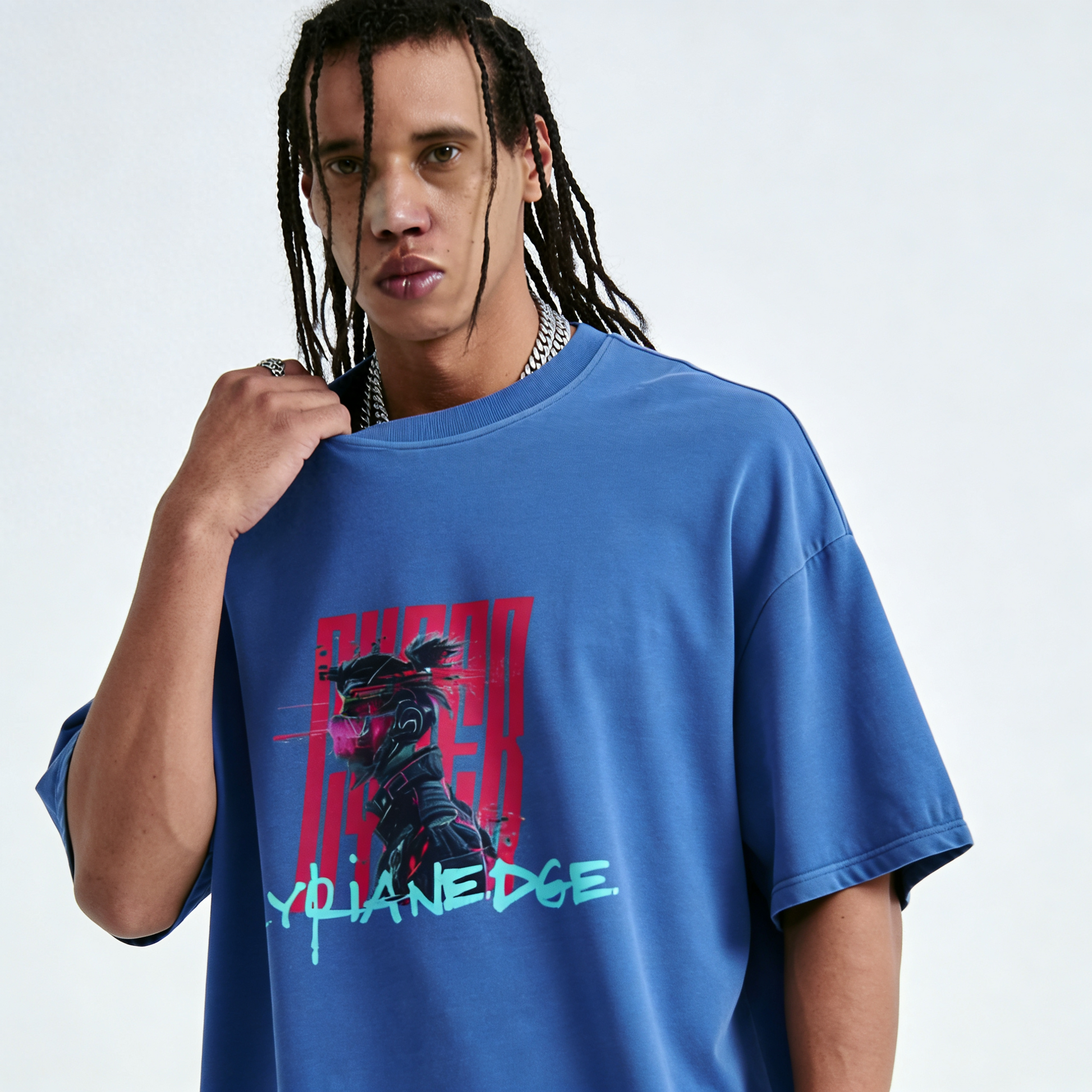 Glitch Runner | Oversized Crew Neck Tee | ILYRIANEDGE