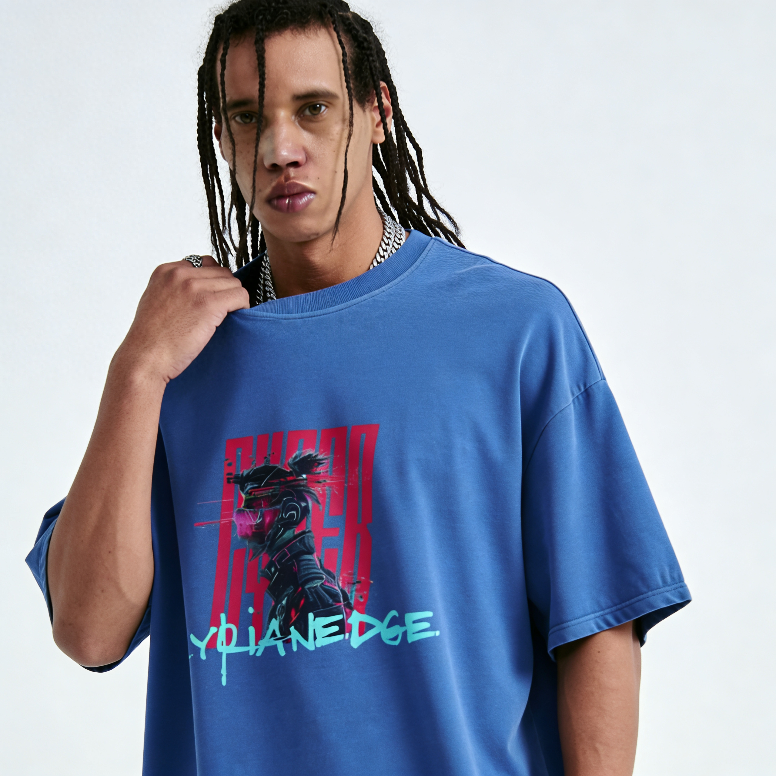Glitch Runner | Oversized Crew Neck Tee | ILYRIANEDGE