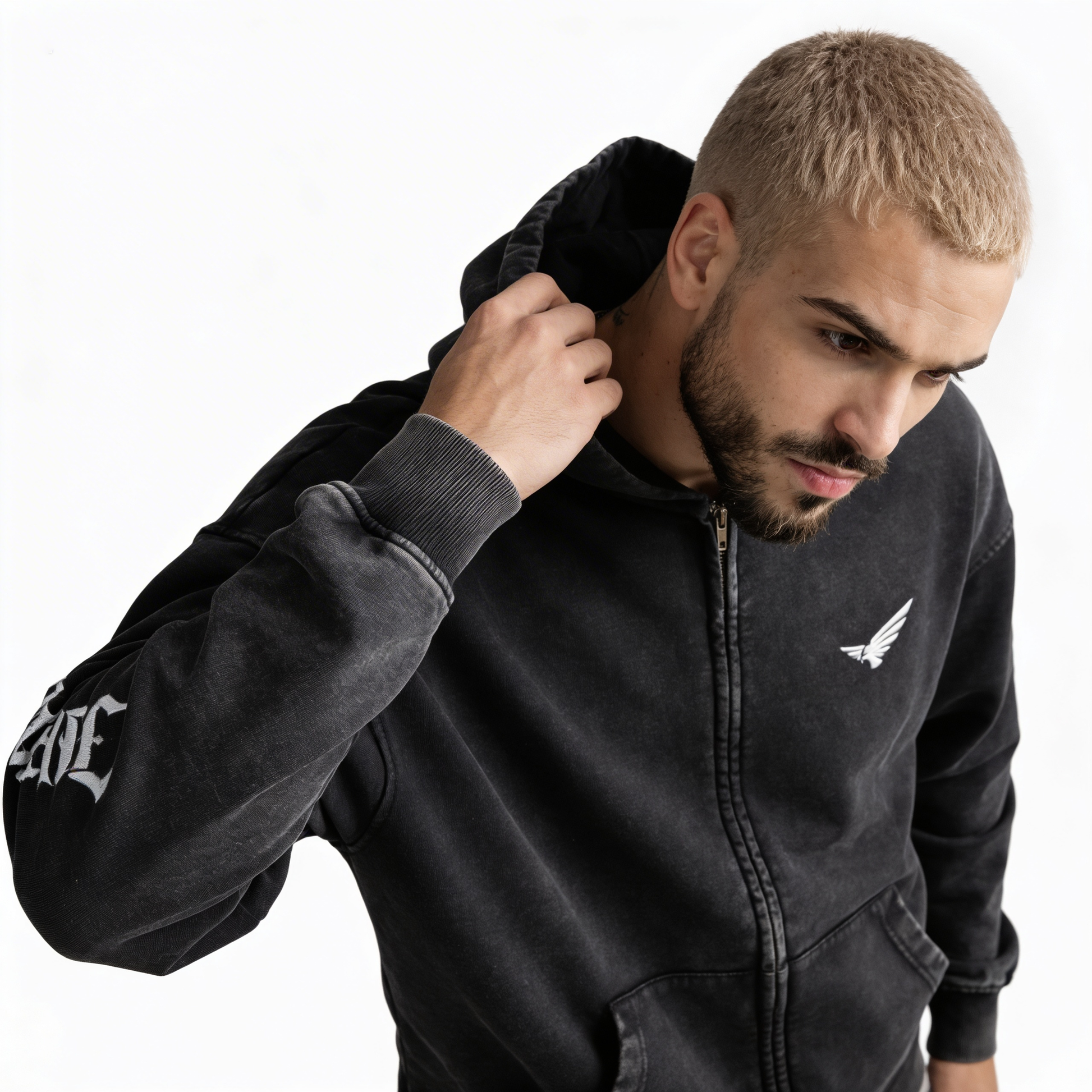 Bloodline Zipped | Snow Wash Zip Hoodie | ILYRIANEDGE