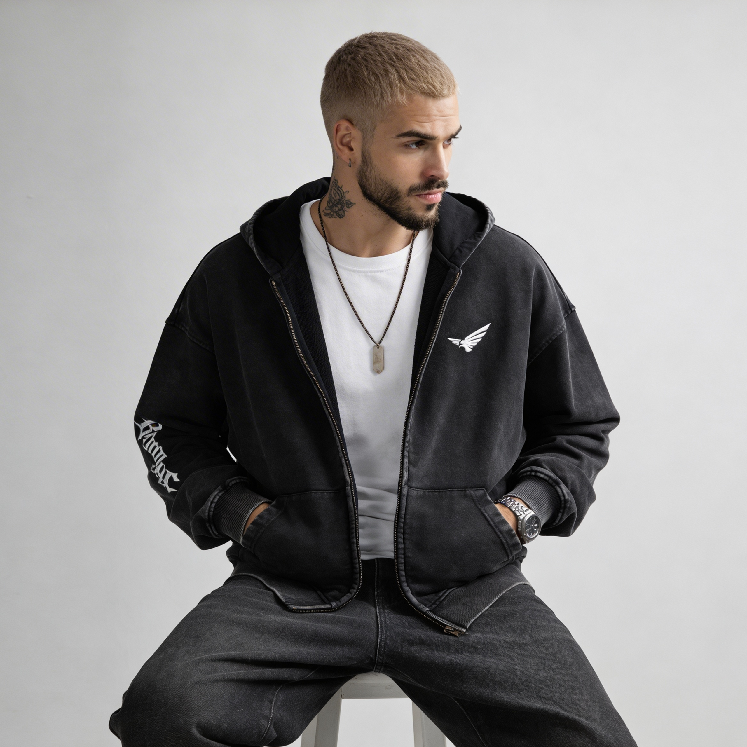 Bloodline Zipped | Snow Wash Zip Hoodie | ILYRIANEDGE