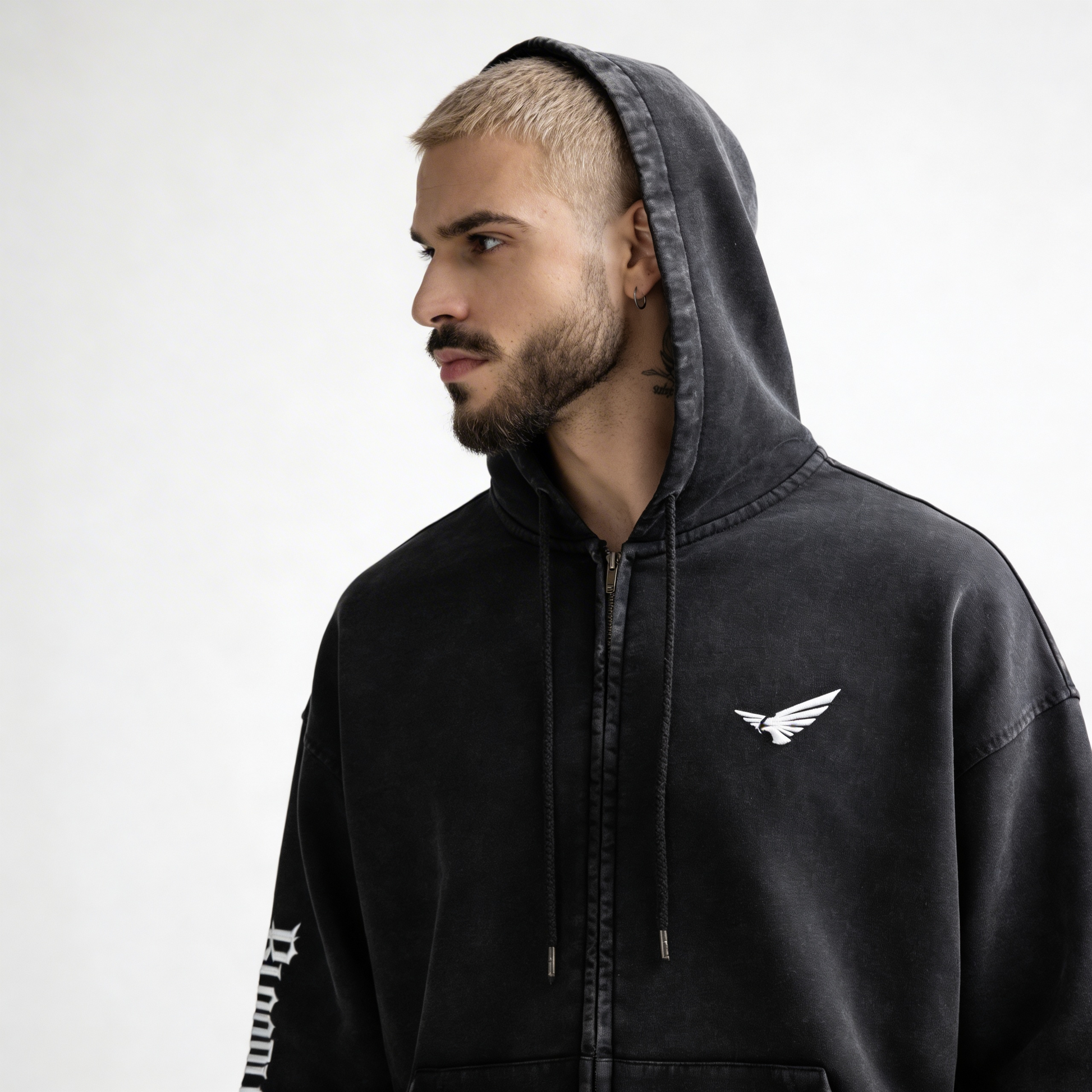 Bloodline Zipped | Snow Wash Zip Hoodie | ILYRIANEDGE
