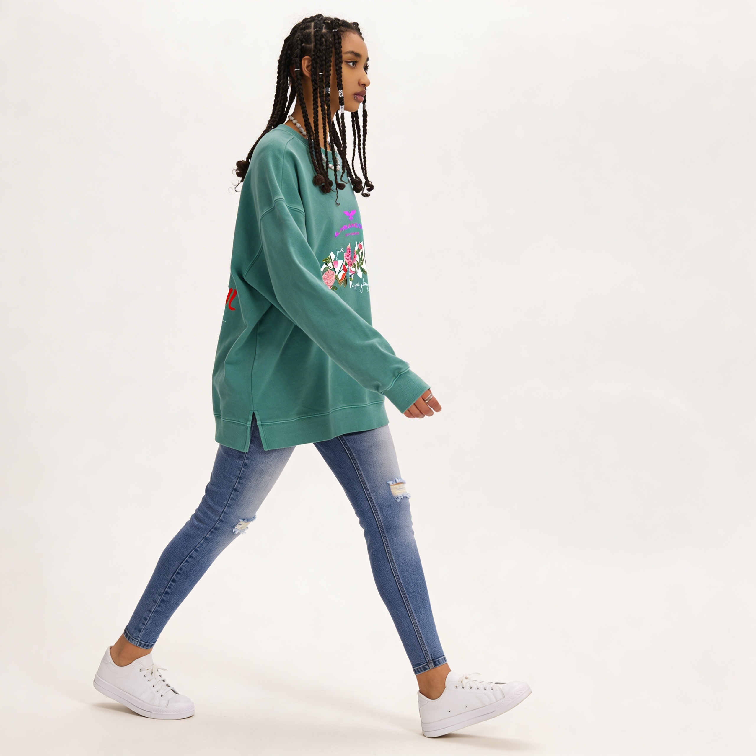 Smile | Oversized Faded Sweatshirt | ILYRIANEDGE