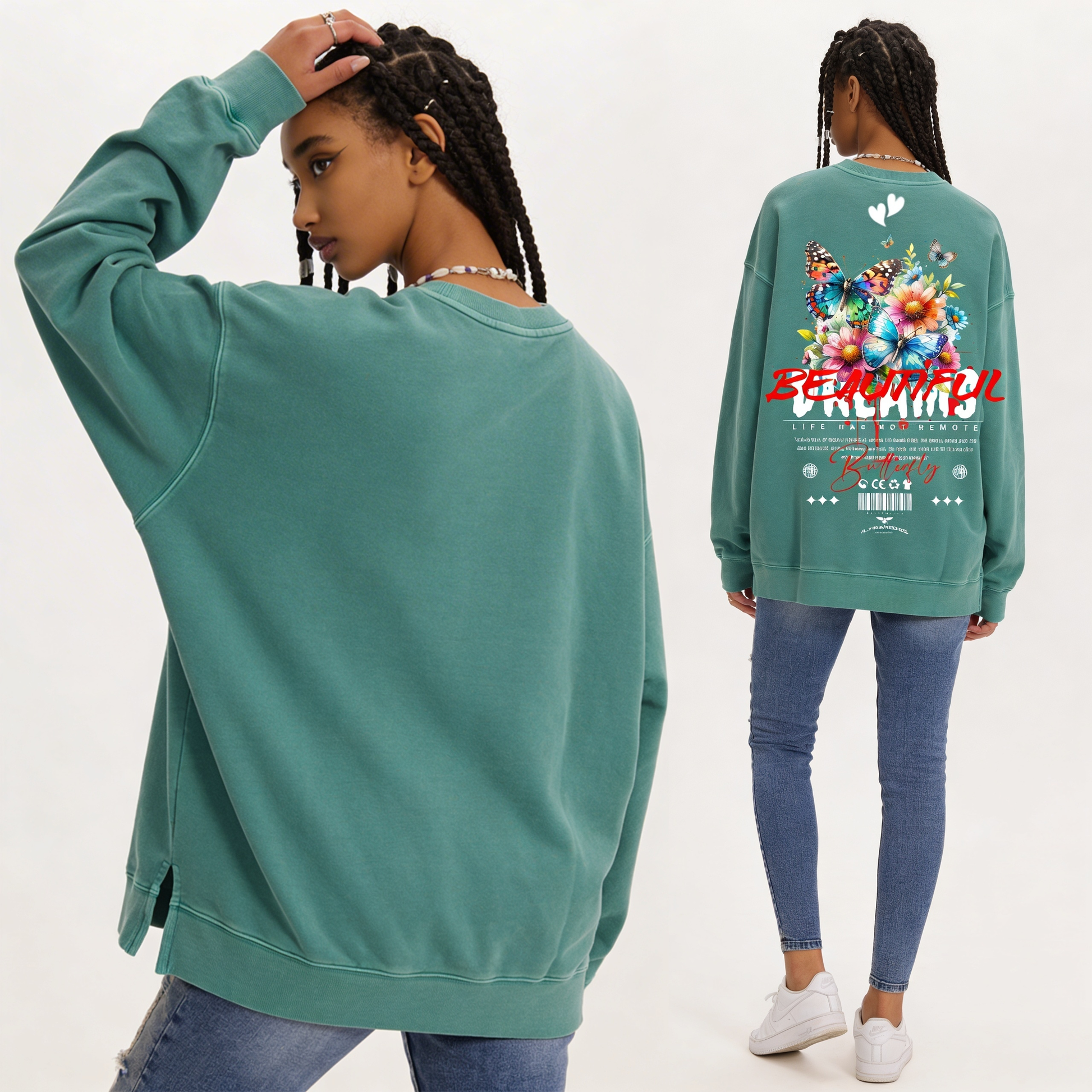 Smile | Oversized Faded Sweatshirt | ILYRIANEDGE