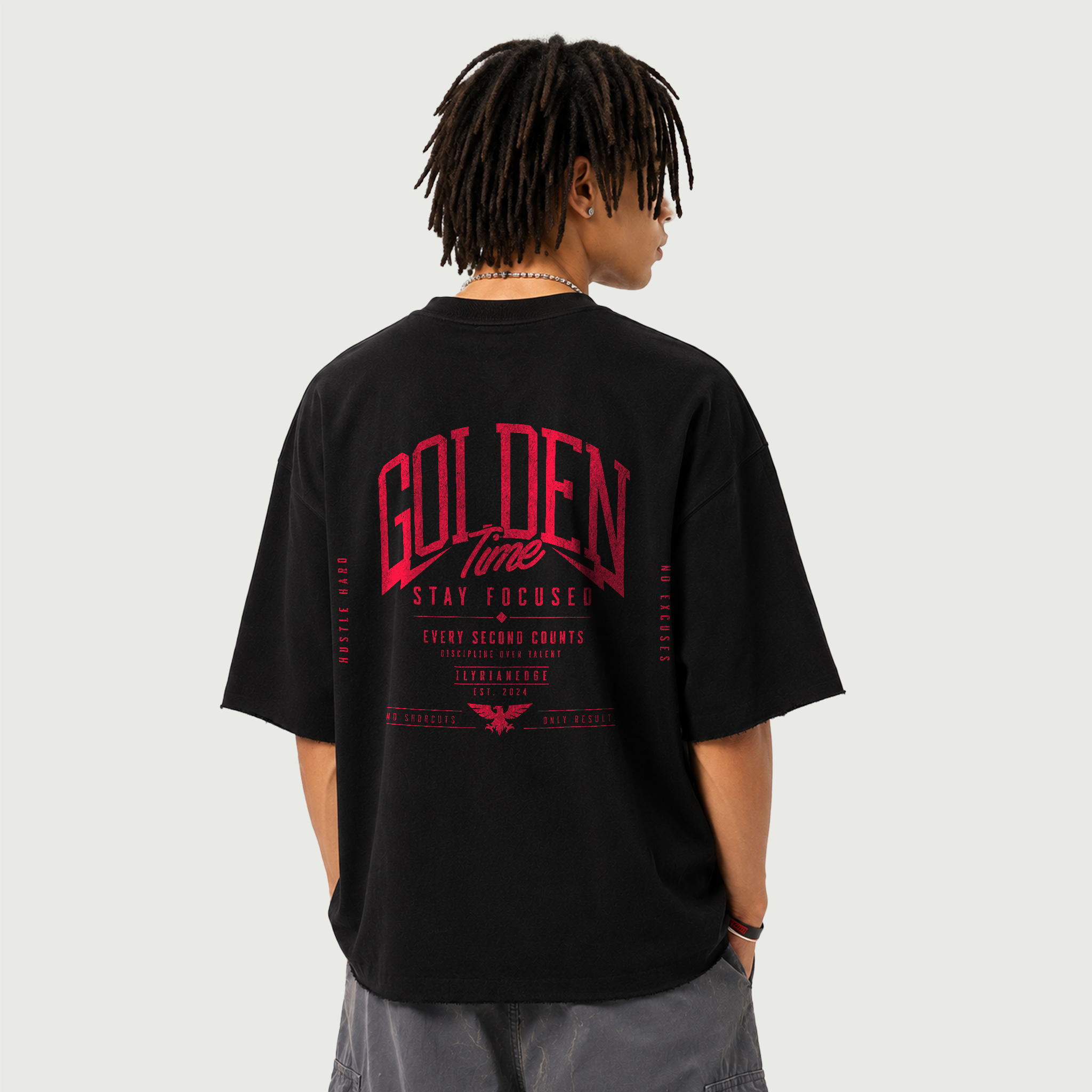 Golden Time | Heavyweight Boxy Raw Edge T-Shirt | ILYRIANEDGE