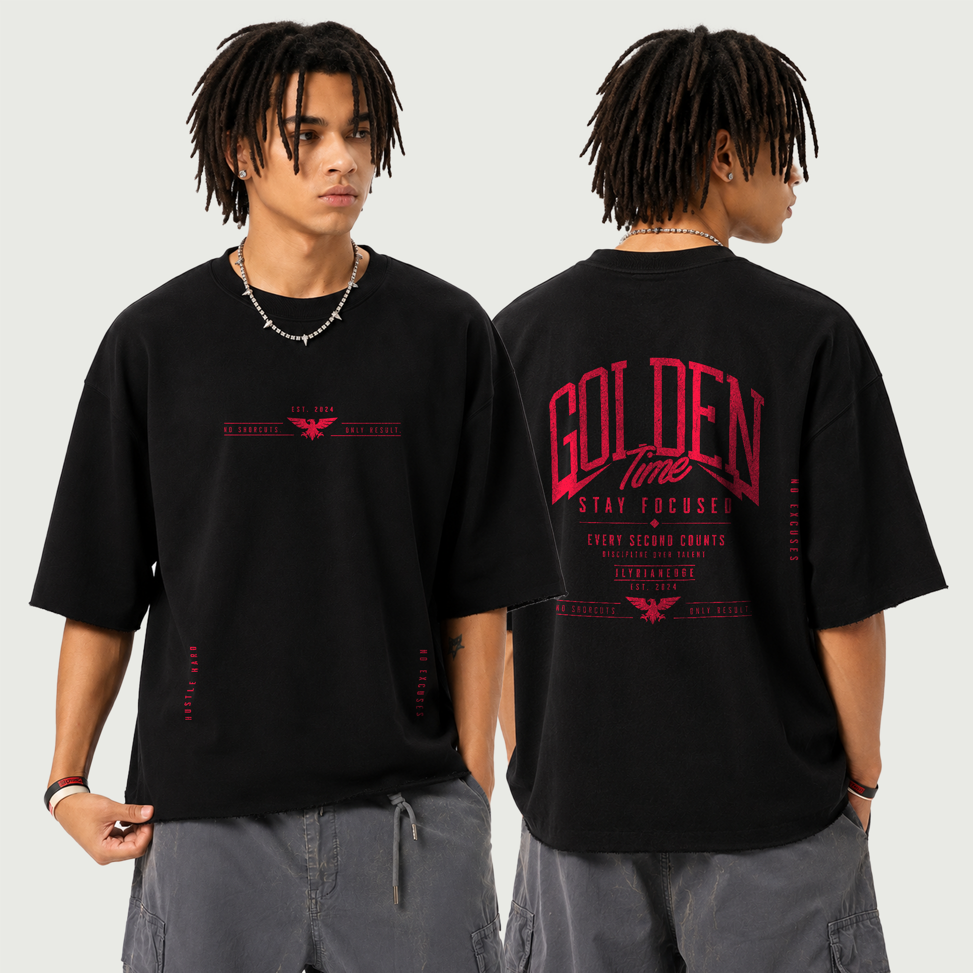 Golden Time | Heavyweight Boxy Raw Edge T-Shirt | ILYRIANEDGE