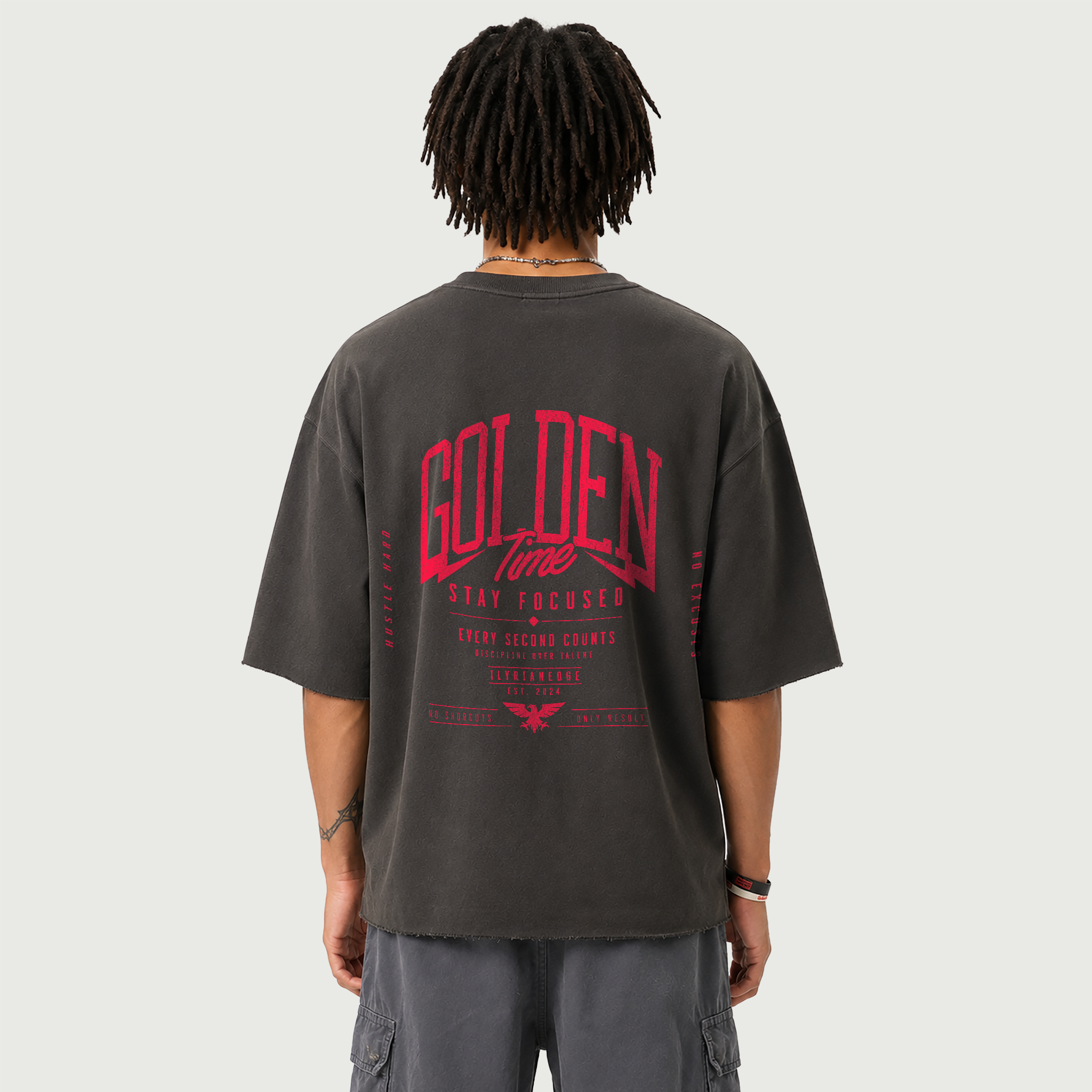 Golden Time | Heavyweight Boxy Raw Edge T-Shirt | ILYRIANEDGE
