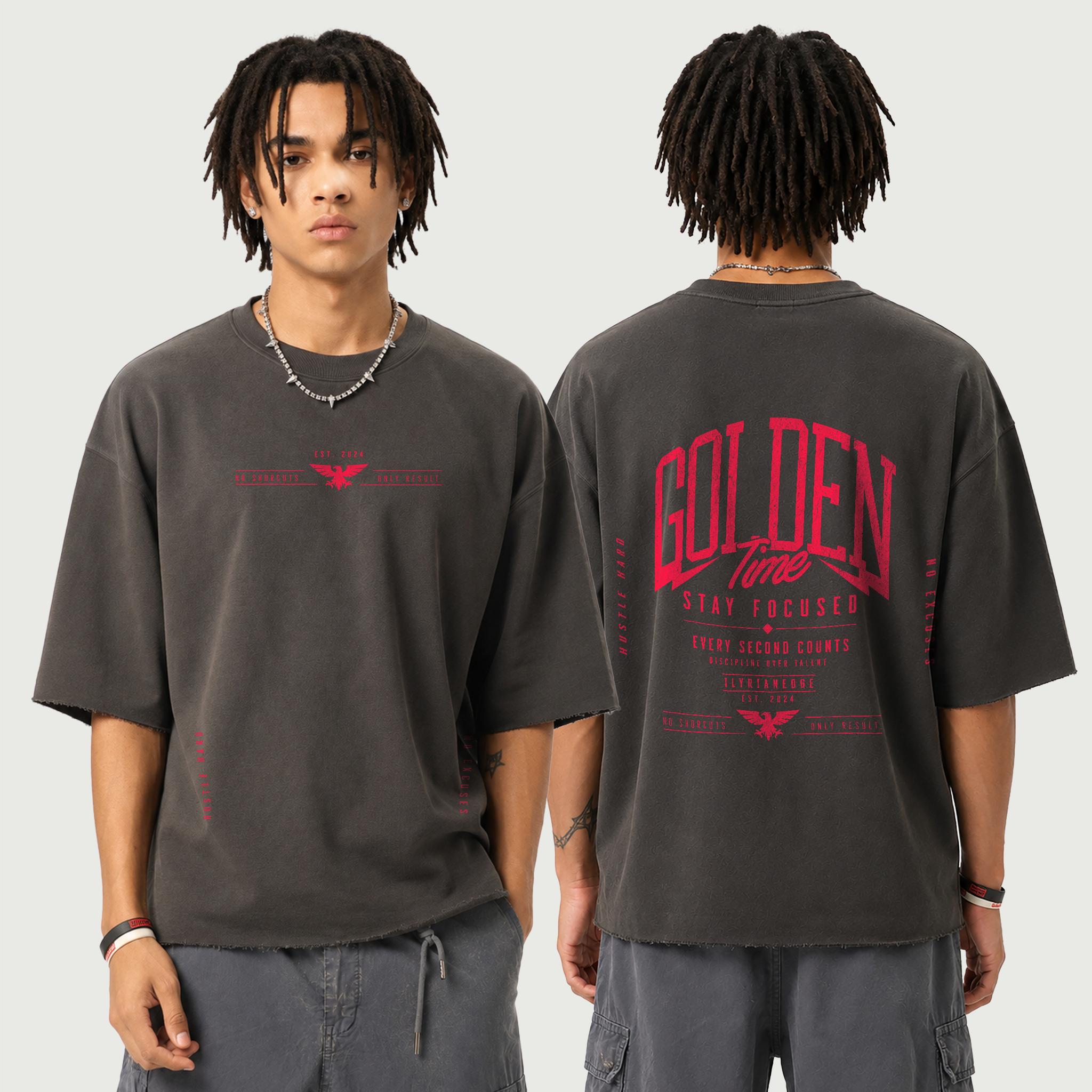 Golden Time | Heavyweight Boxy Raw Edge T-Shirt | ILYRIANEDGE