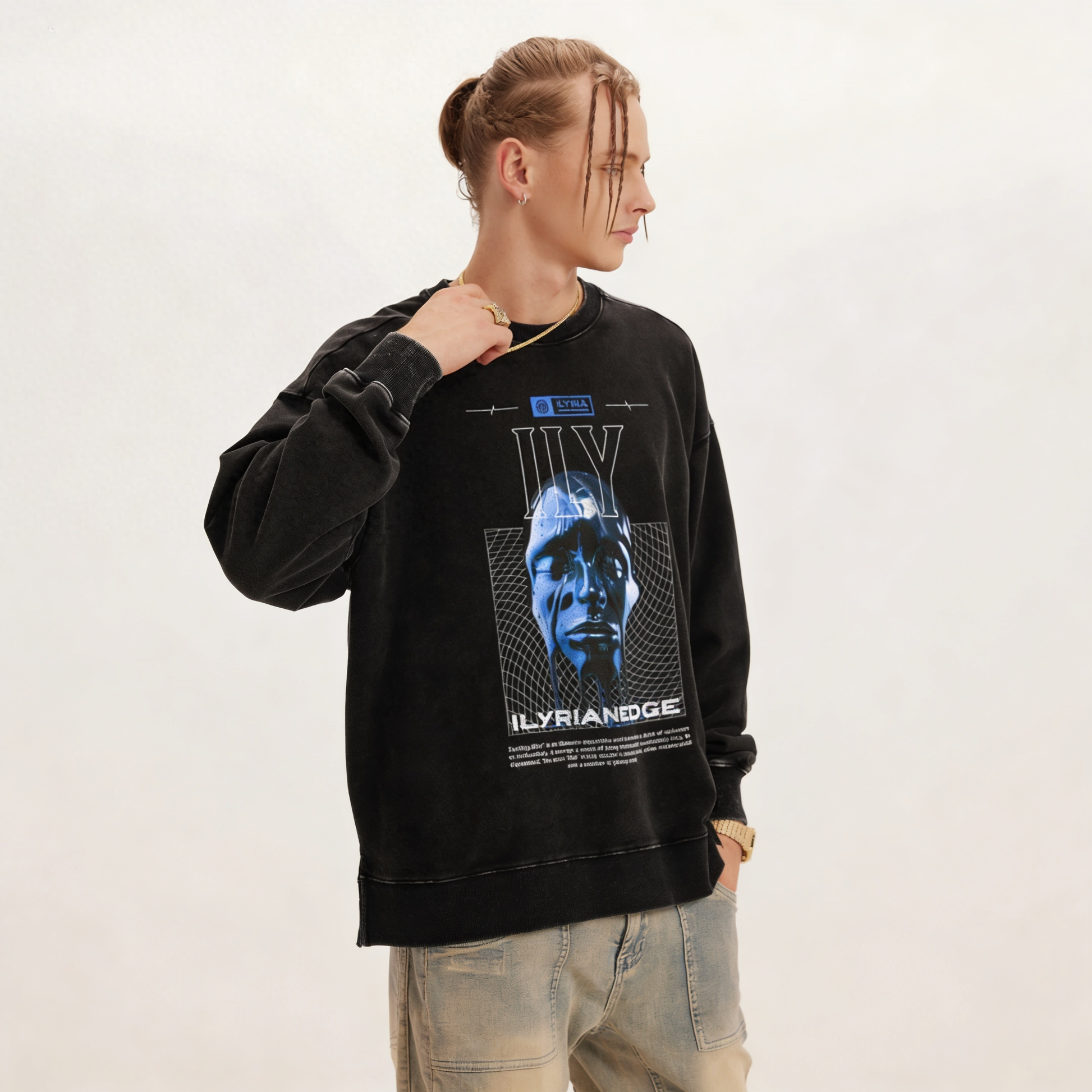 Illyrian Mindform | Oversized Faded Sweatshirt | ILYRIANEDGE