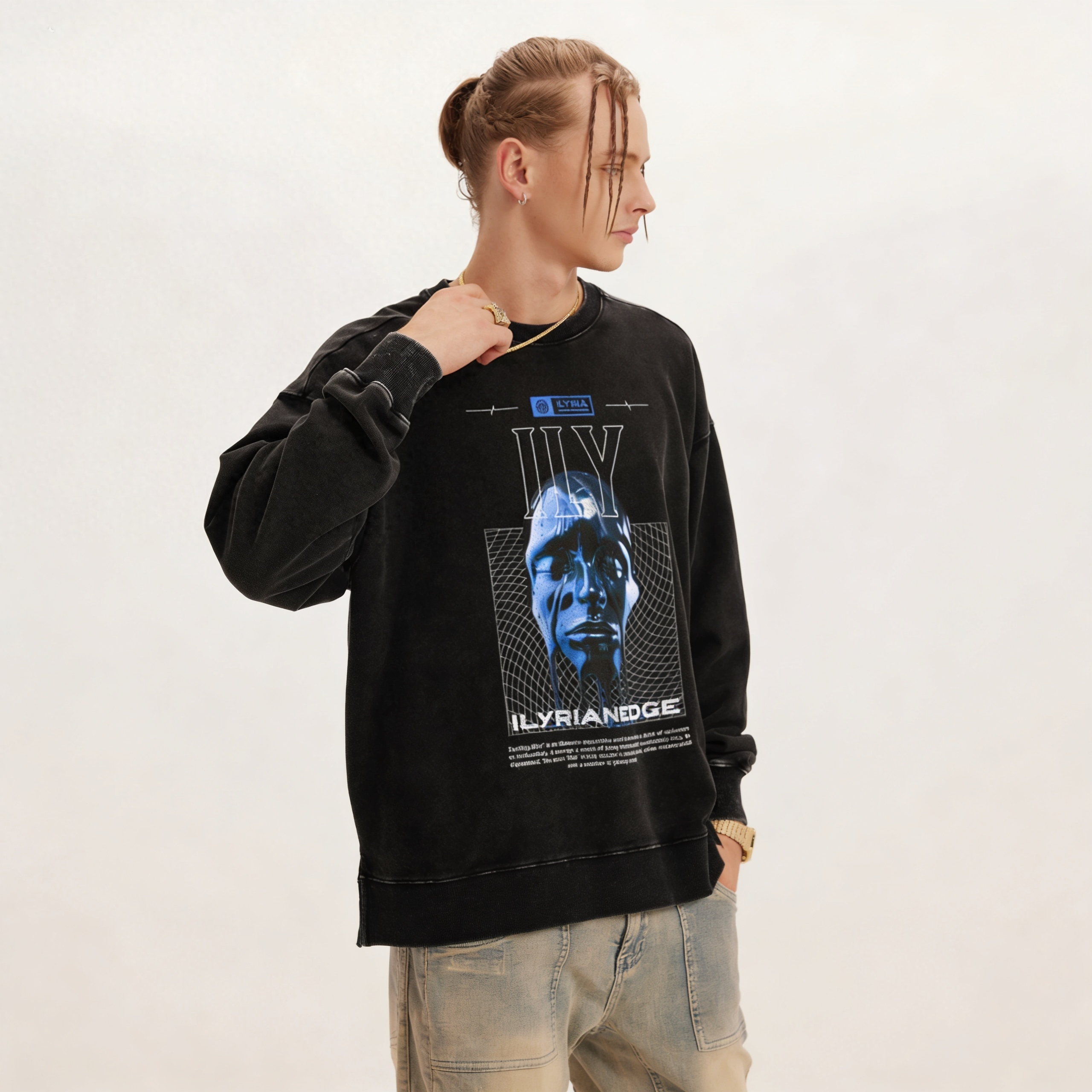 Illyrian Mindform | Oversized Faded Sweatshirt | ILYRIANEDGE