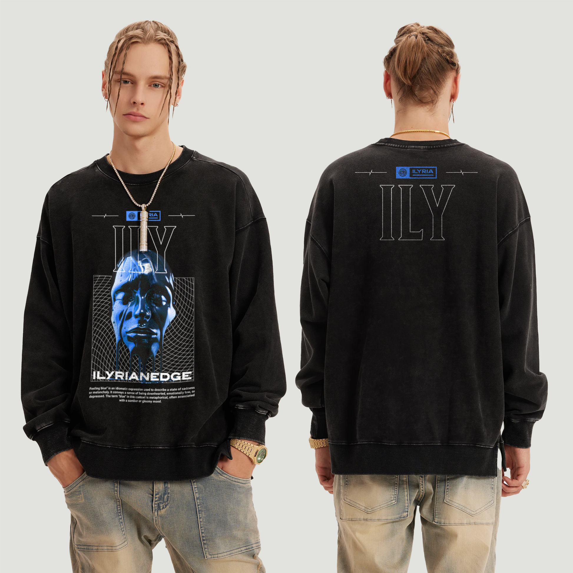 Illyrian Mindform | Oversized Faded Sweatshirt | ILYRIANEDGE