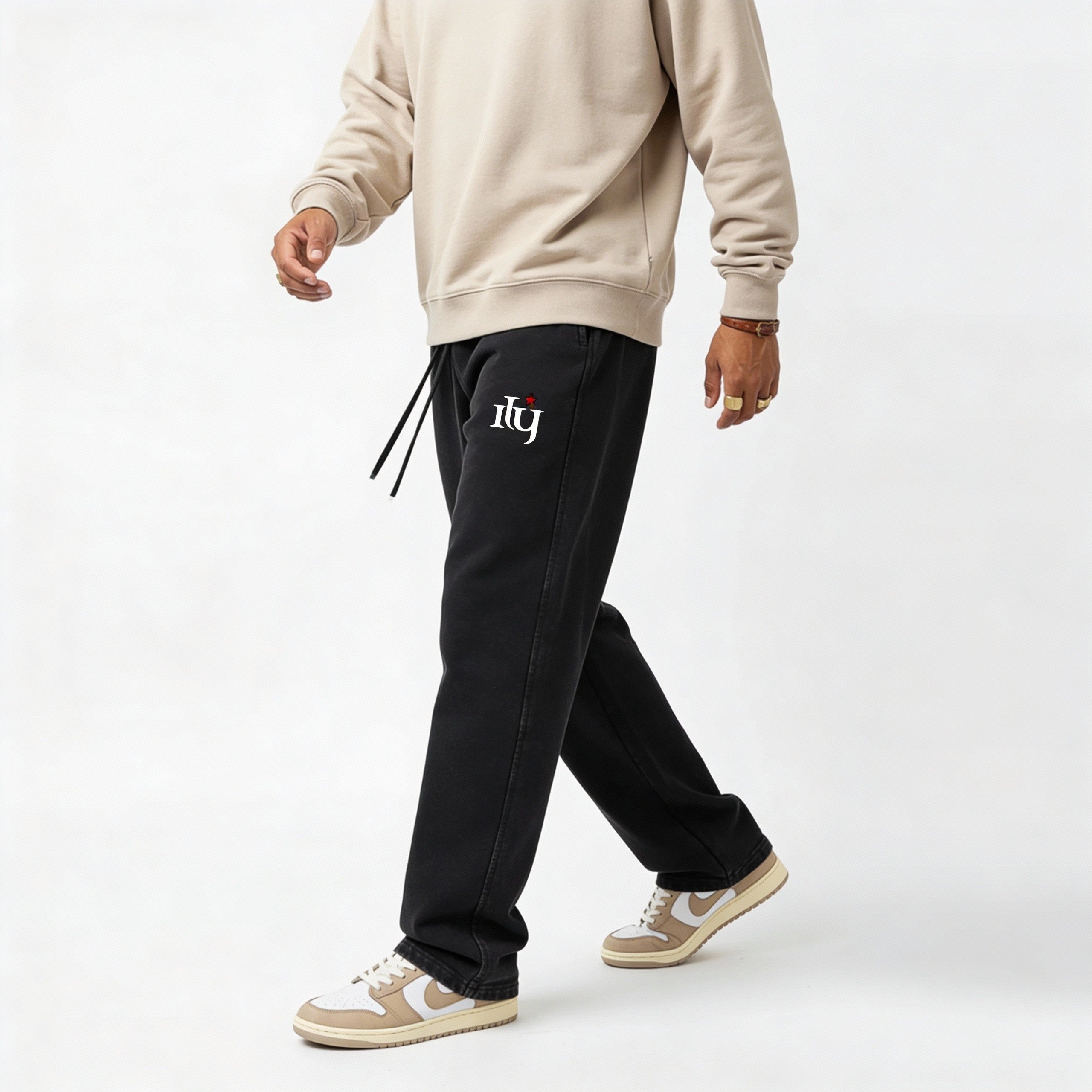 Black Bloodline Joggers - 420GSM Unisex Relaxed Fit Sweatpants