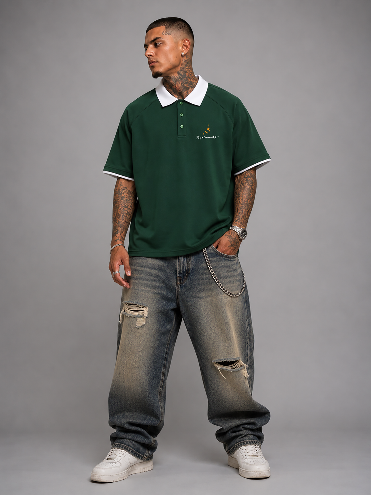 Ilyrianedge | Premium Contrast Collar Raglan Polo Shirt | ILYRIANEDGE