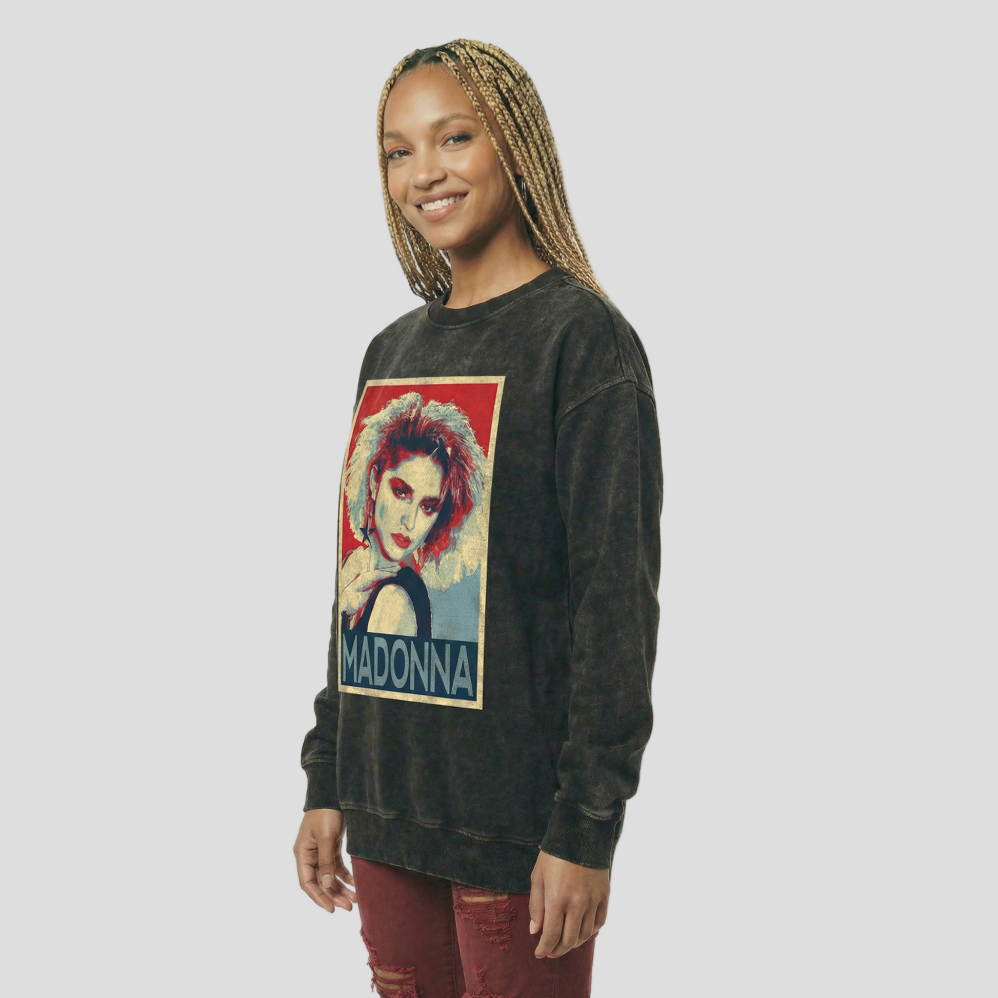 Madonna | Oversized Faded Sweatshirt | ILYRIANEDGE