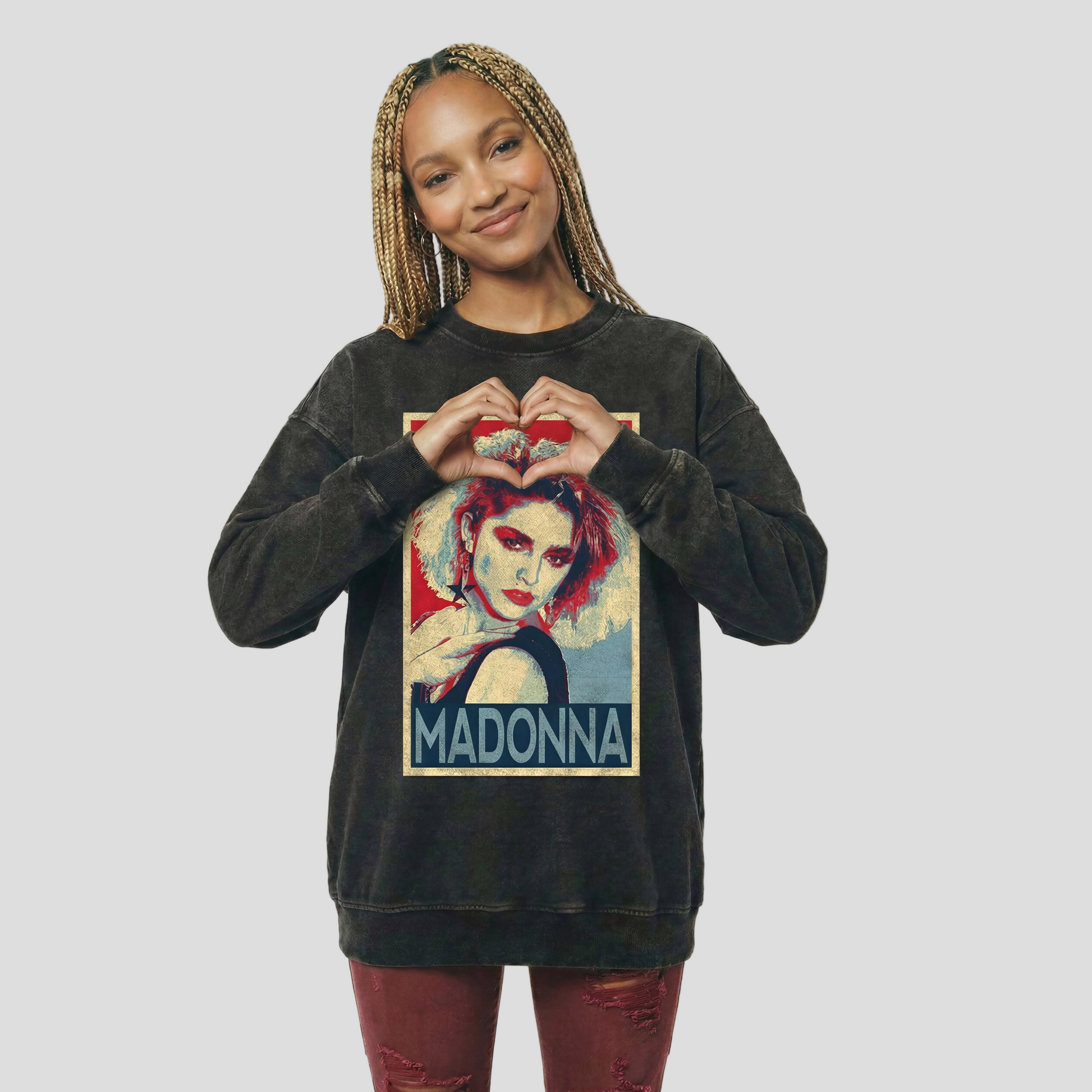 Madonna | Oversized Faded Sweatshirt | ILYRIANEDGE