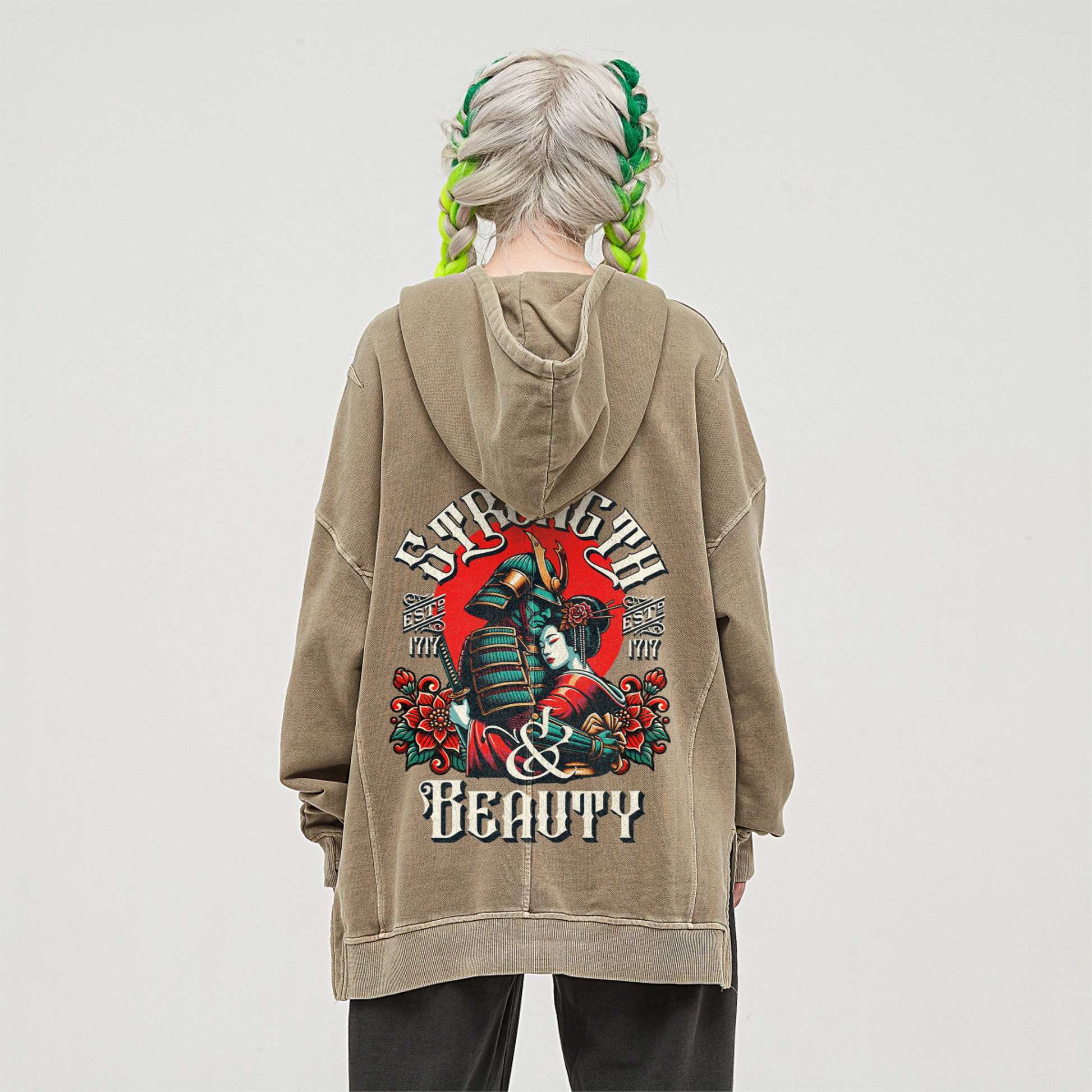 Samurai | Washed Turtleneck Hoodie | ILYRIANEDGE