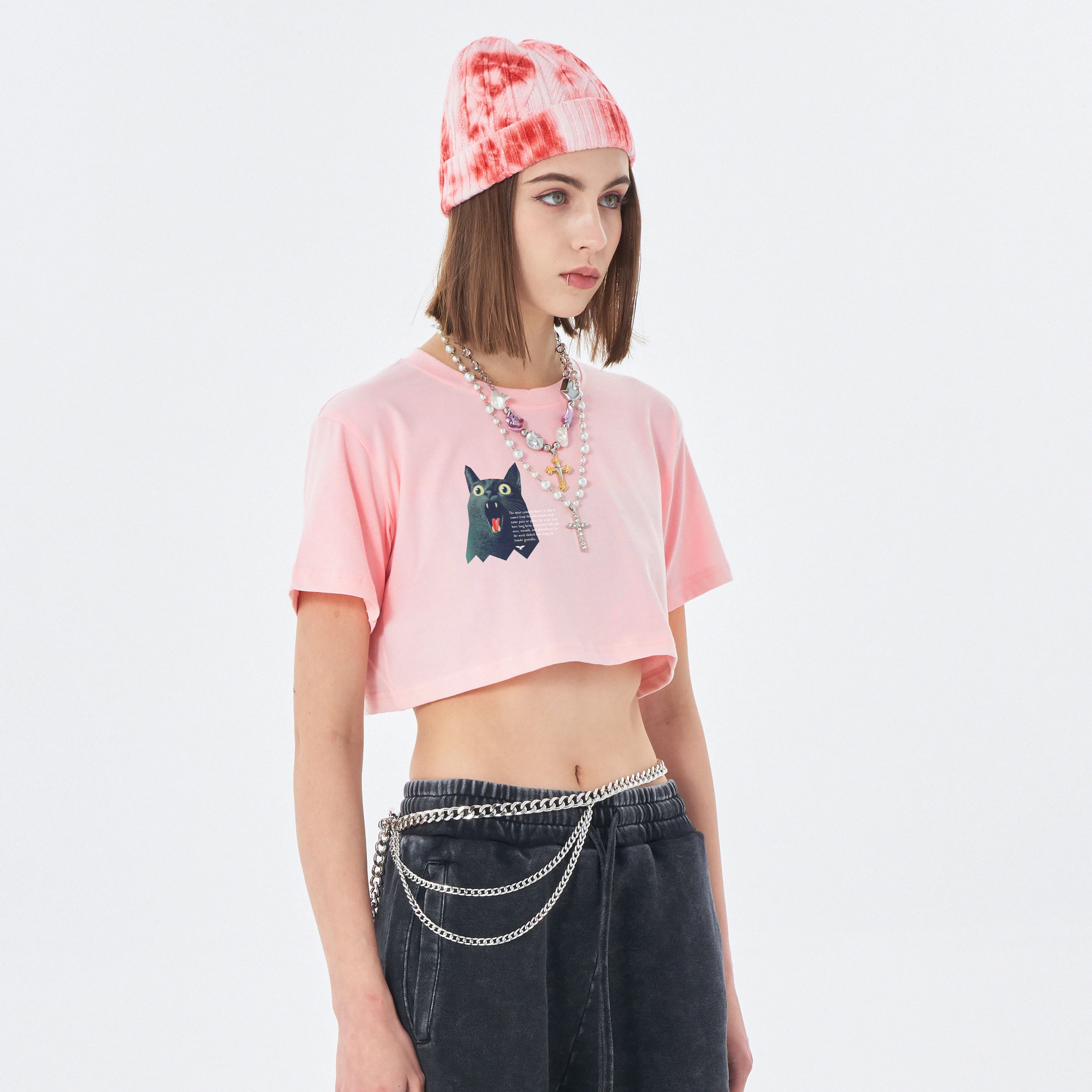 Cat | Women's Crop Top T-Shirt | ILYRIANEDGE