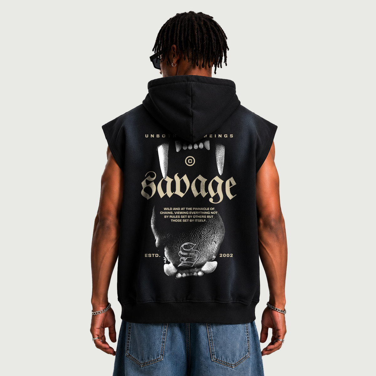 Savage - Unisex Vintage Wash Sun Fade Sleeveless Hoodie