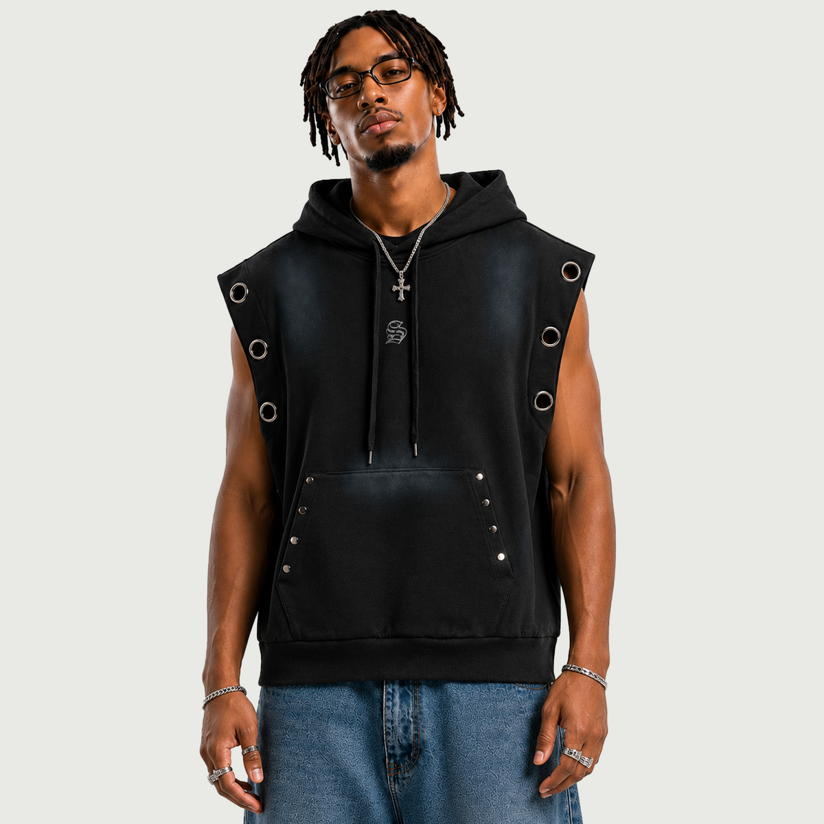 Savage - Unisex Vintage Wash Sun Fade Sleeveless Hoodie