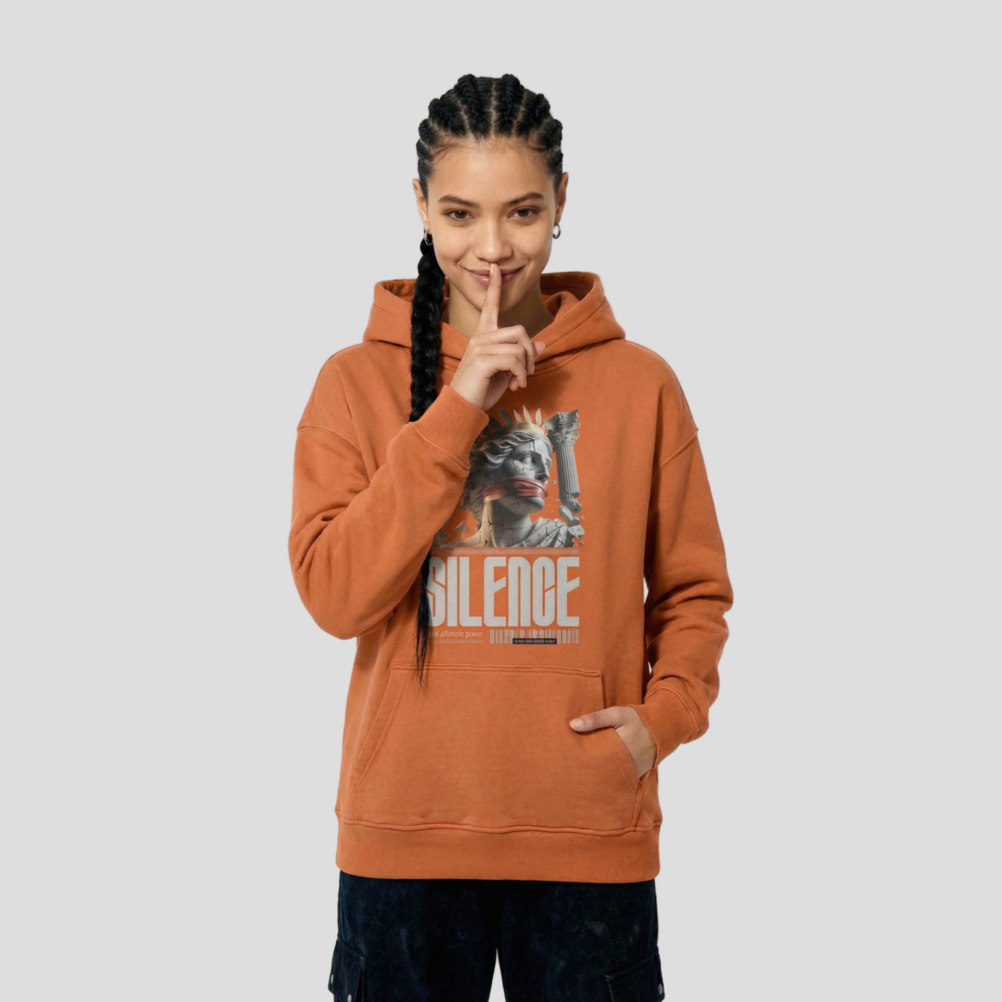 Silence | Oversized Retro Hoodie | ILYRIANEDGE