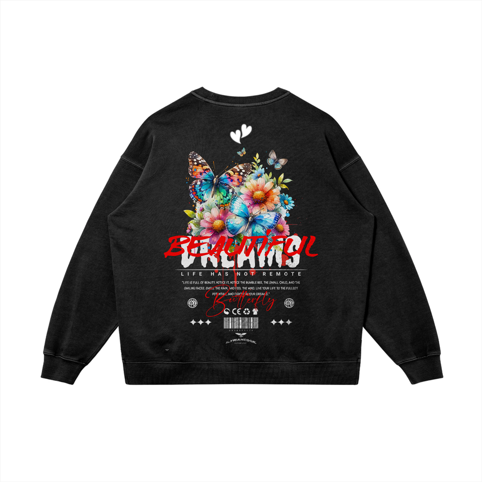 Smile | Oversized Faded Sweatshirt | ILYRIANEDGE