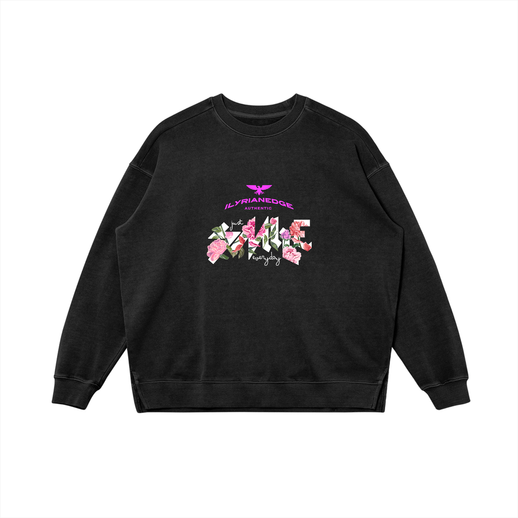 Smile | Oversized Faded Sweatshirt | ILYRIANEDGE