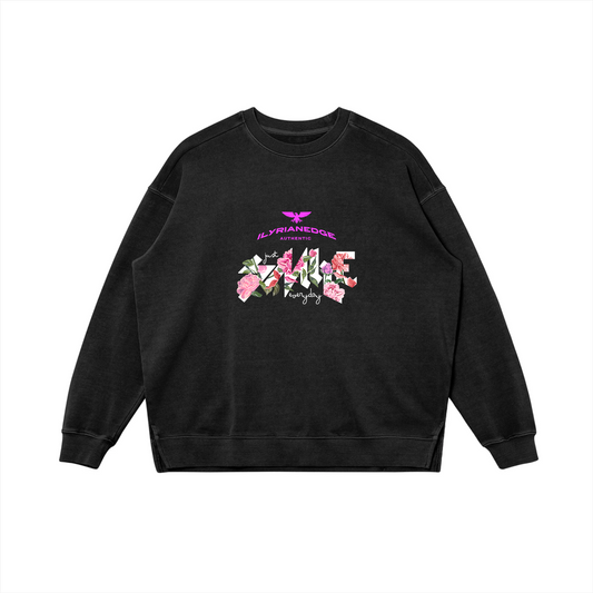 Smile | Oversized Faded Sweatshirt | ILYRIANEDGE