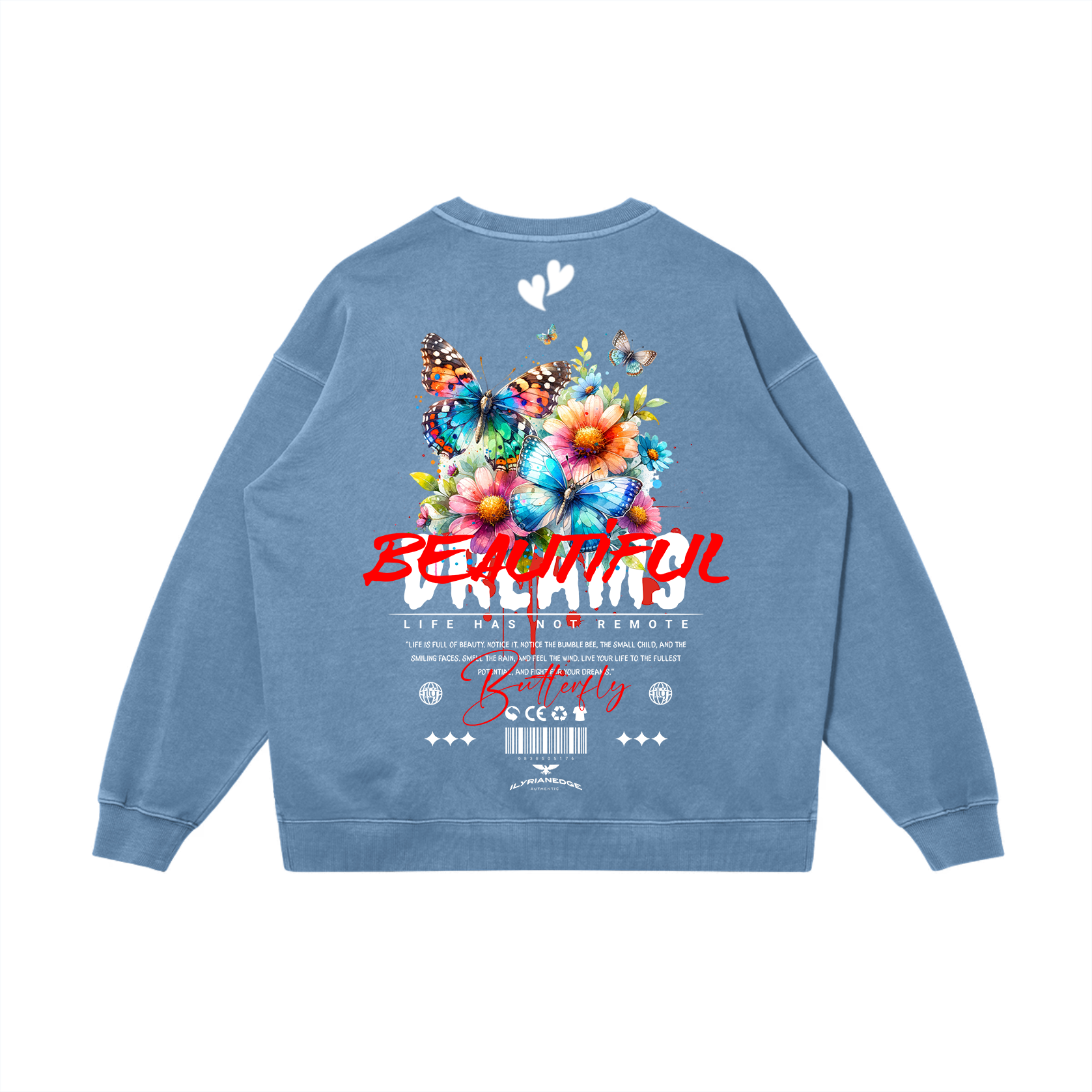 Smile | Oversized Faded Sweatshirt | ILYRIANEDGE