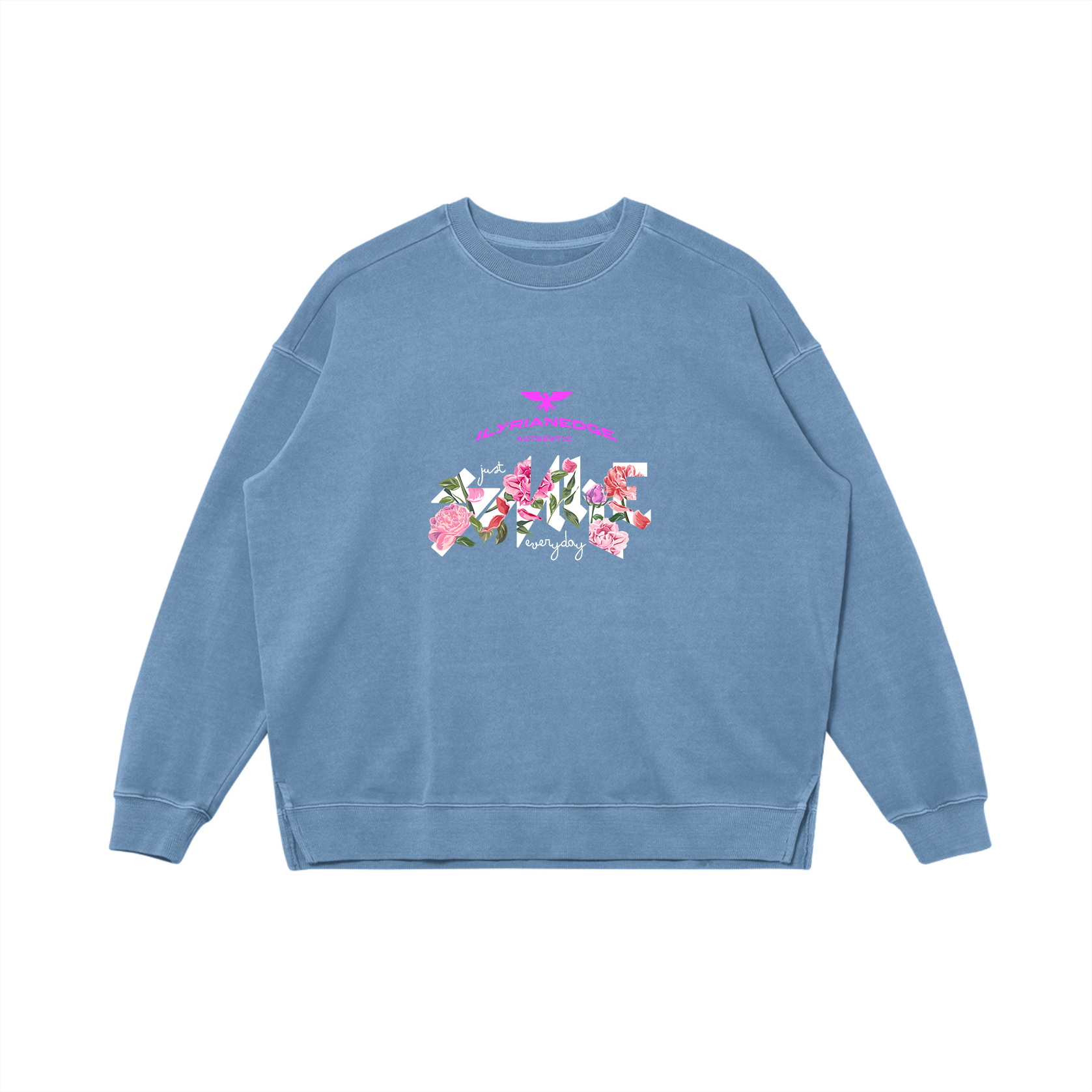 Smile | Oversized Faded Sweatshirt | ILYRIANEDGE