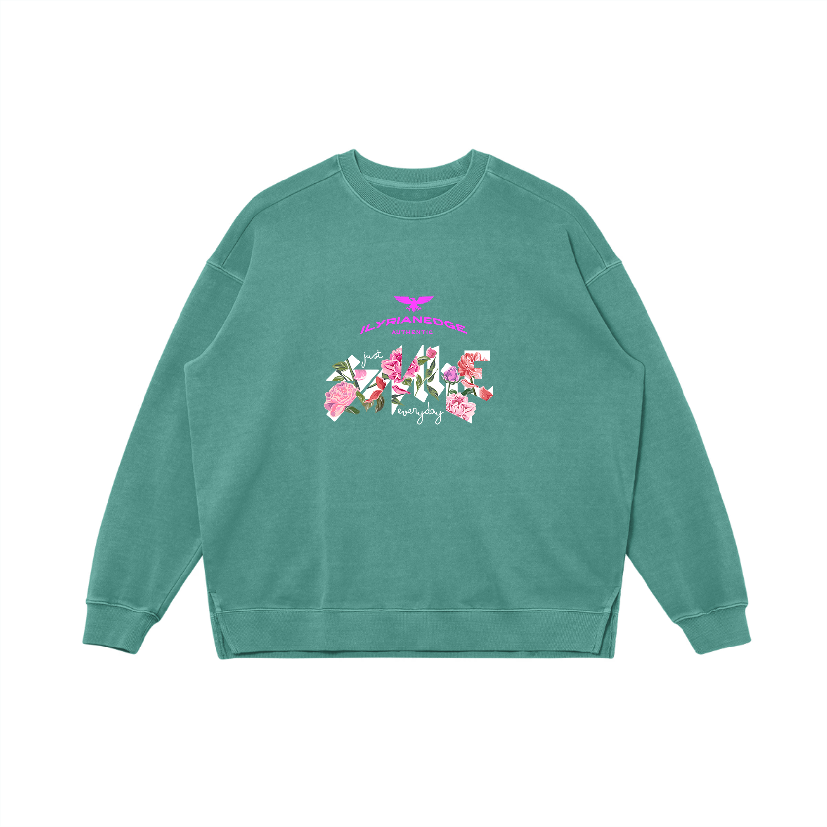 Smile | Oversized Faded Sweatshirt | ILYRIANEDGE