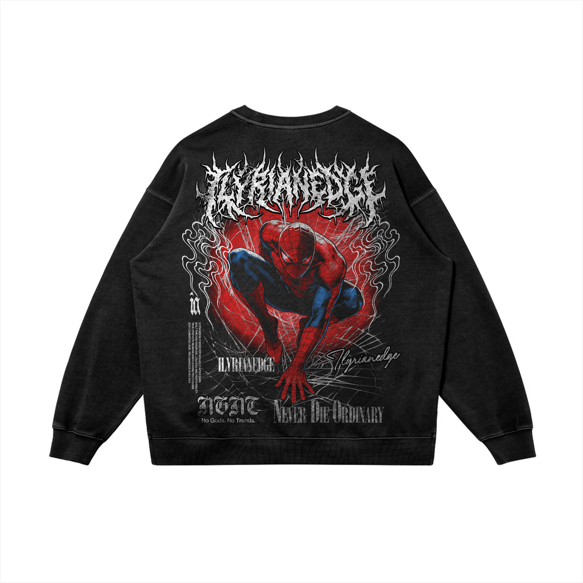 Spider Legacy | 380GSM Oversized Faded Sweatshirt | ILYRIANEDGE
