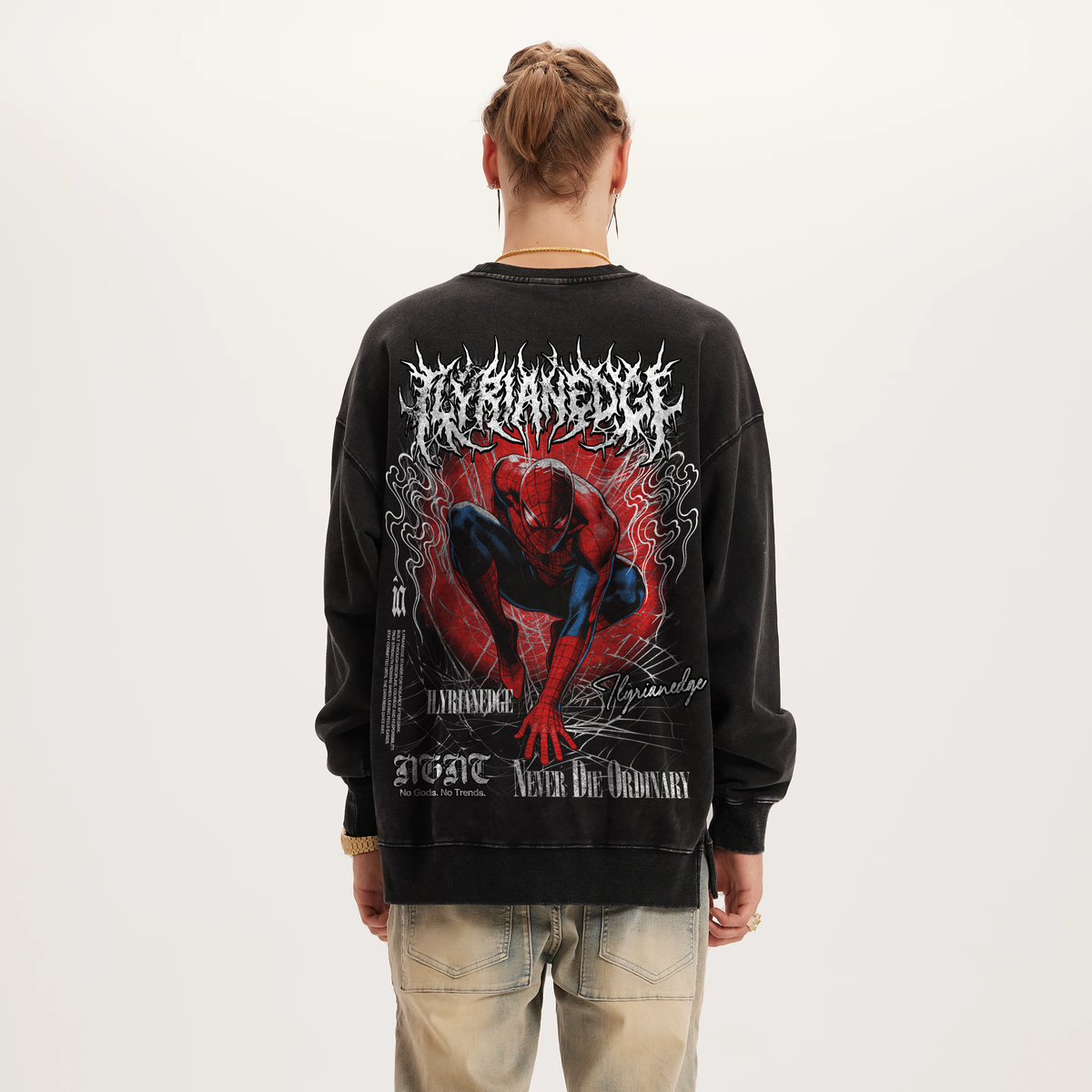 Spider Legacy | 380GSM Oversized Faded Sweatshirt | ILYRIANEDGE