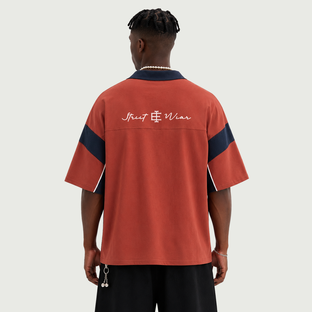 Sandstone | Boxy Color Block Cotton Polo | ILYRIANEDGE