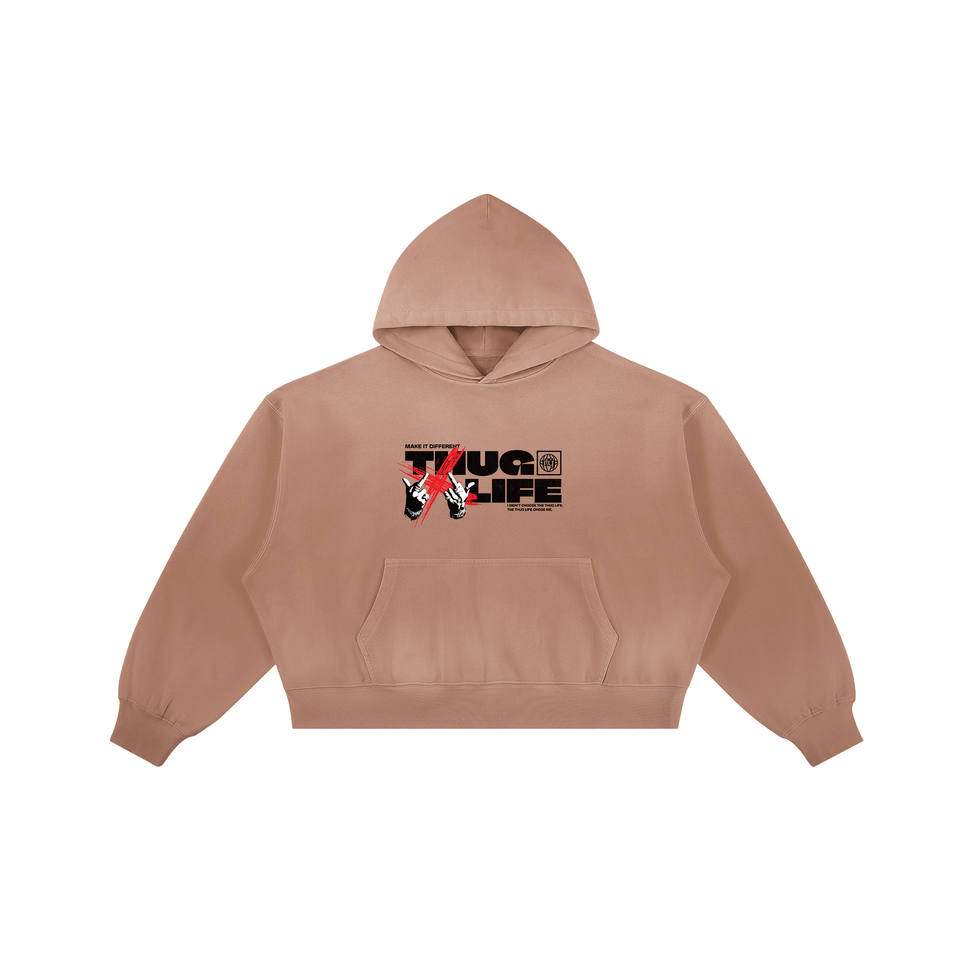 Thug Life | Boxy Sun-Faded Hoodie | ILYRIANEDGE