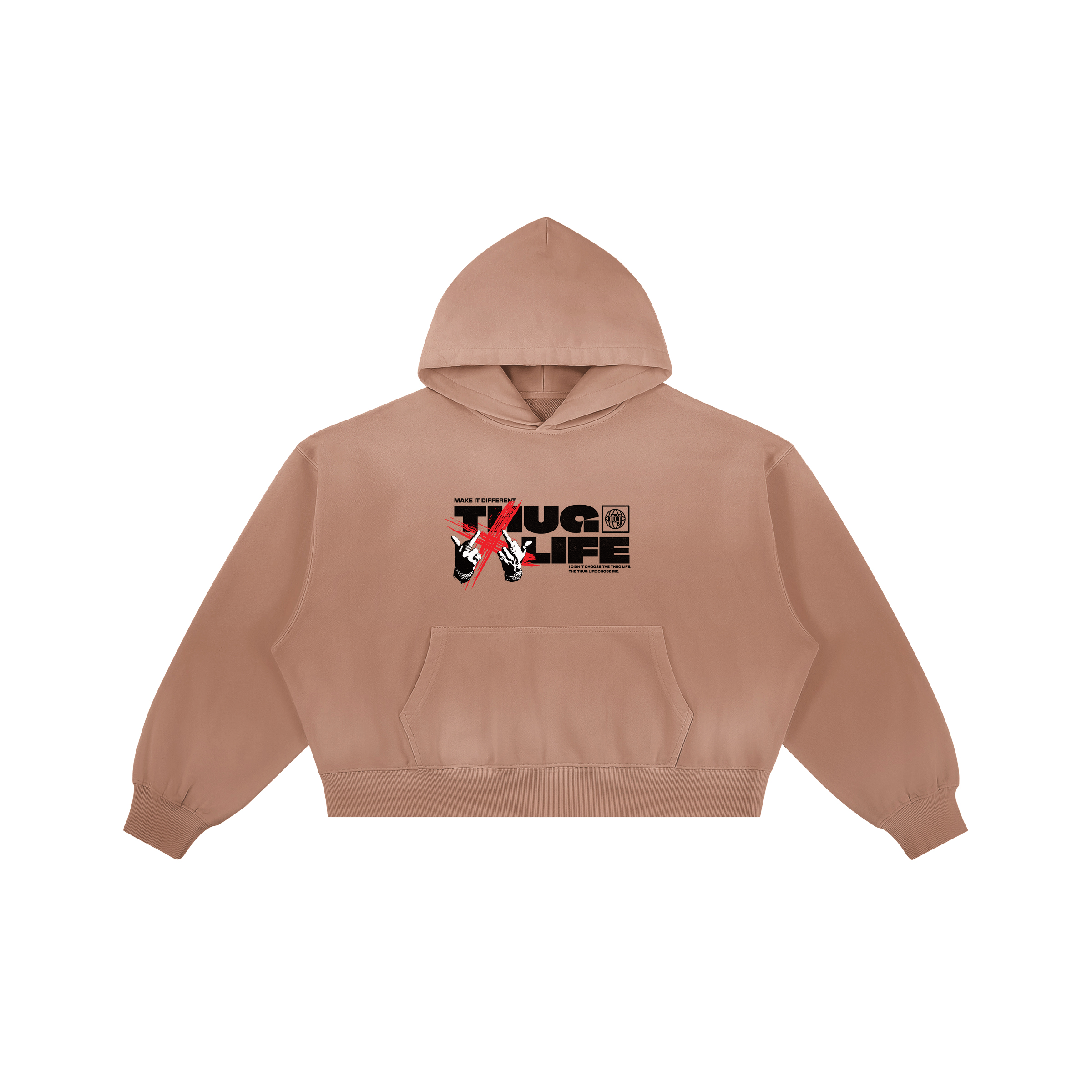 Thug Life | Boxy Sun-Faded Hoodie | ILYRIANEDGE