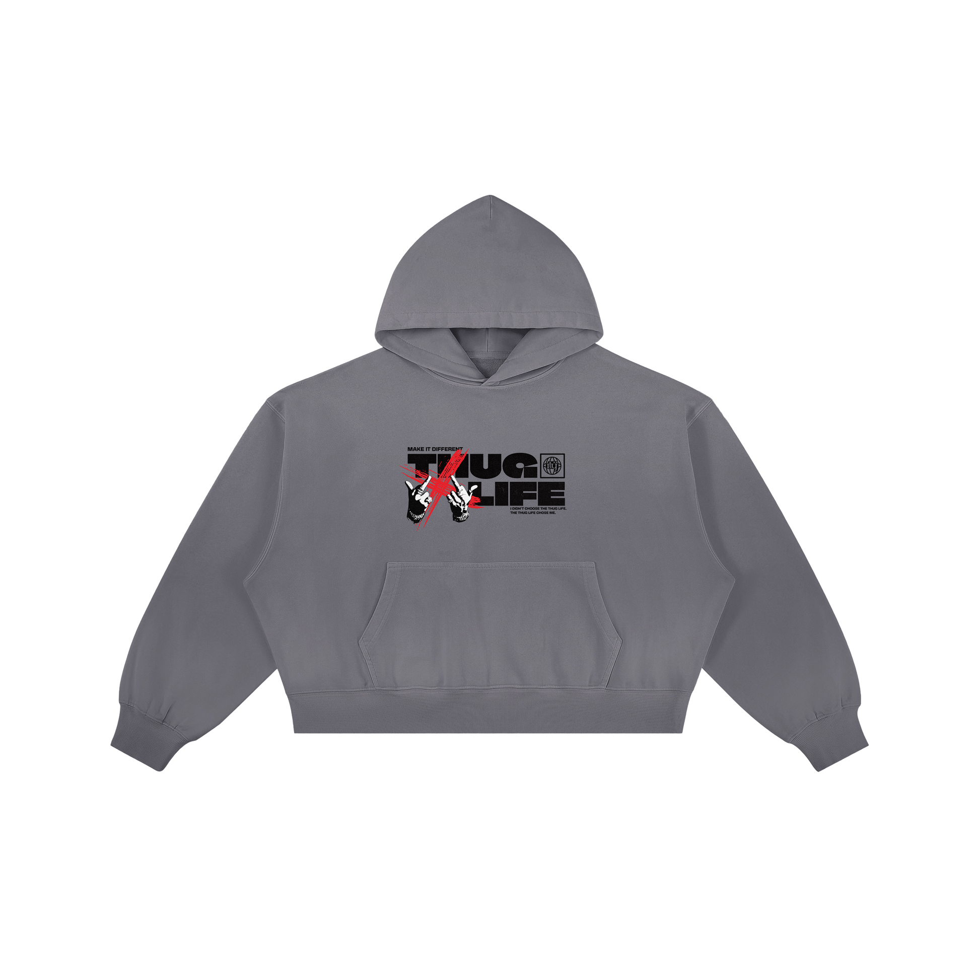 Thug Life | Boxy Sun-Faded Hoodie | ILYRIANEDGE