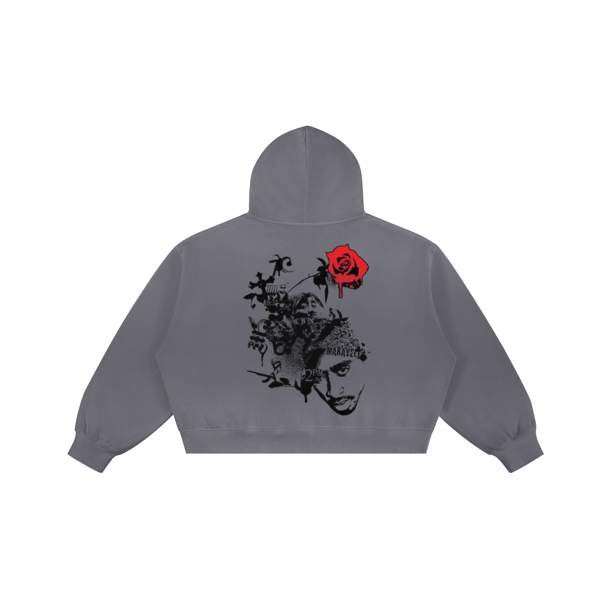 Thug Life | Boxy Sun-Faded Hoodie | ILYRIANEDGE