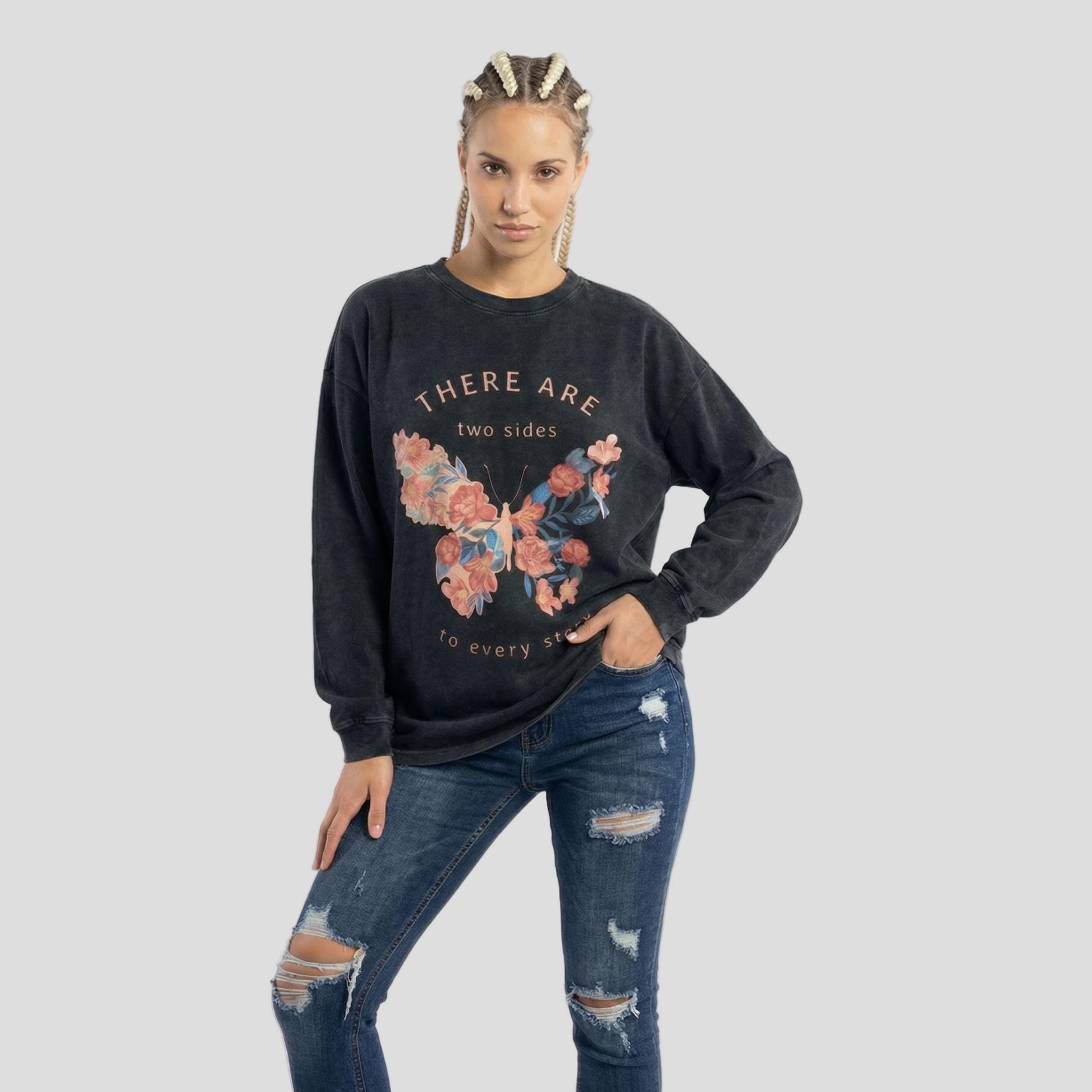 Two Sides | Faded Long Sleeve Top | ILYRIANEDGE