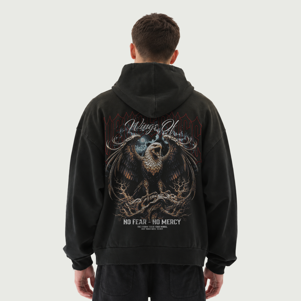 Stormwing | 380GSM Sun-Faded Distressed Hoodie | ILYRIANEDGE