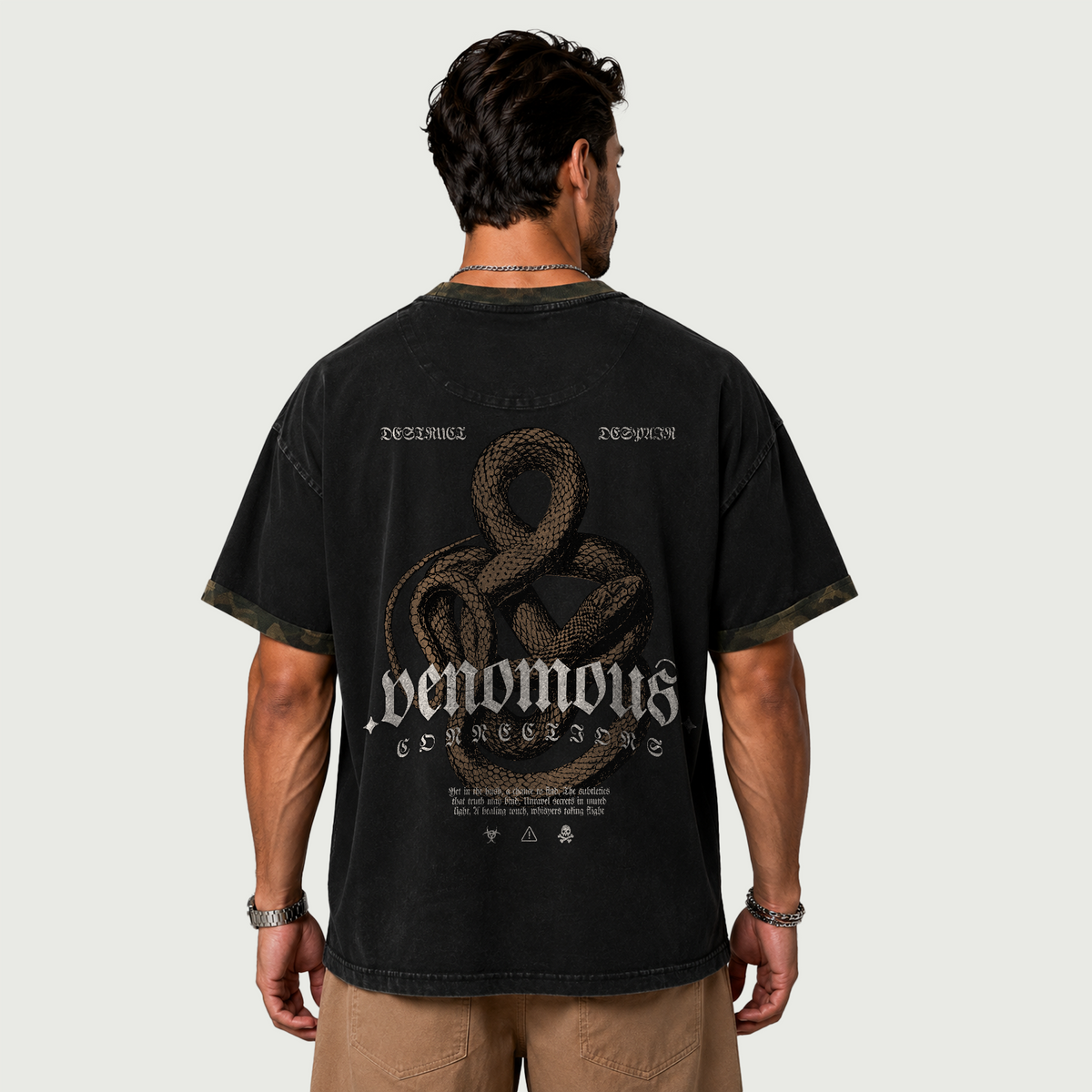 Ouroboros Legacy | Mineral Washed Boxy Panel T-Shirt | ILYRIANEDGE