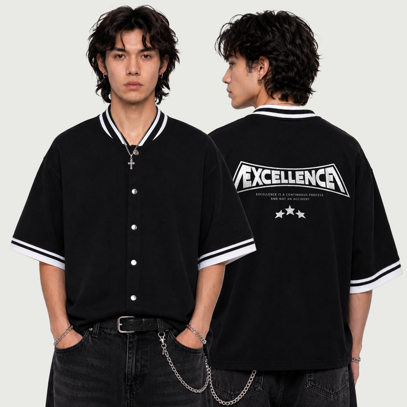 Ecellence | Premium Button-Up Oversized Heavyweight Jersey | ILYRIANEDGE