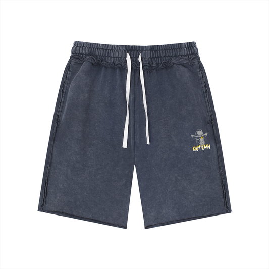 Outlaw | Mineral Wash Raw Edge Shorts | ILYRIANEDGE