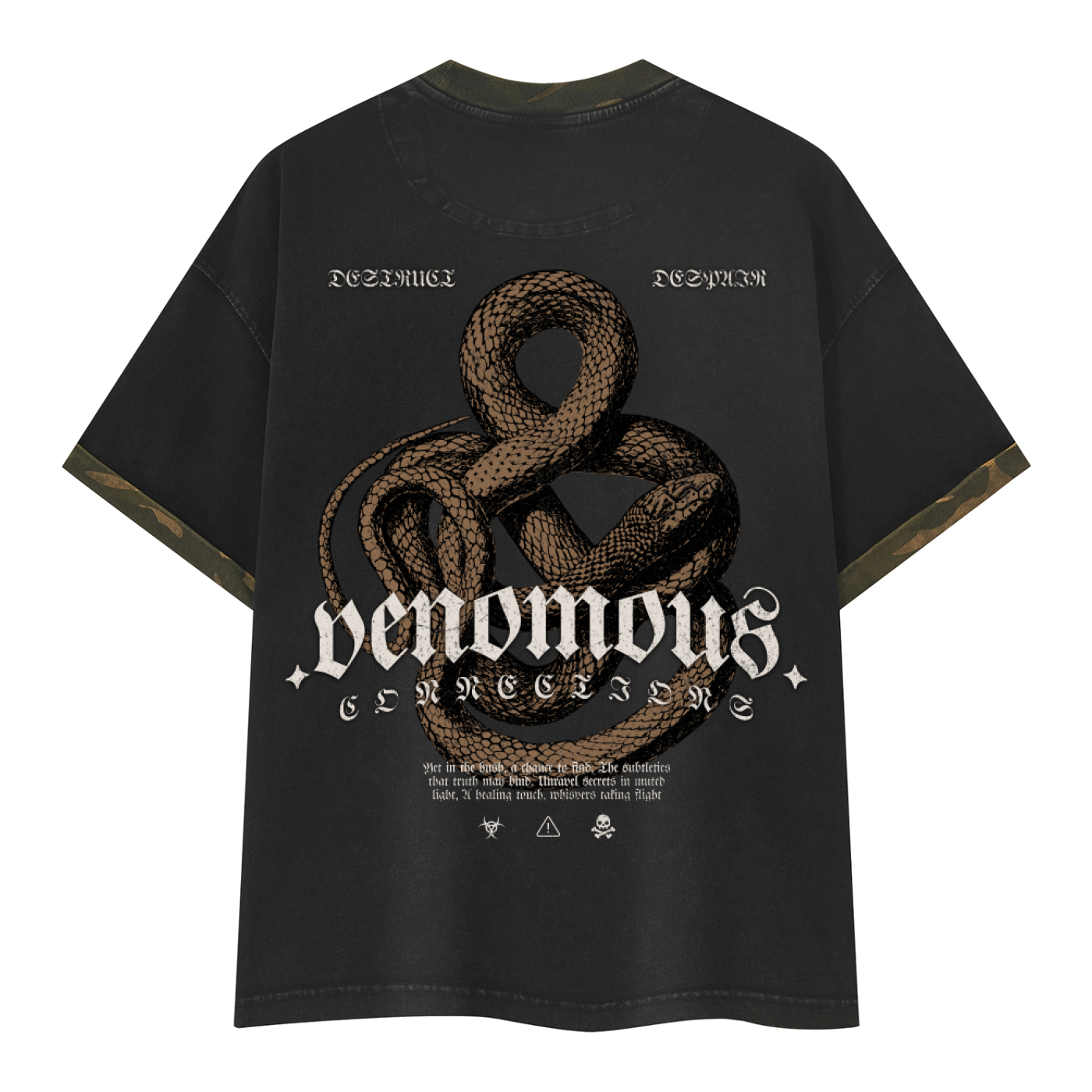 Ouroboros Legacy | Mineral Washed Boxy Panel T-Shirt | ILYRIANEDGE