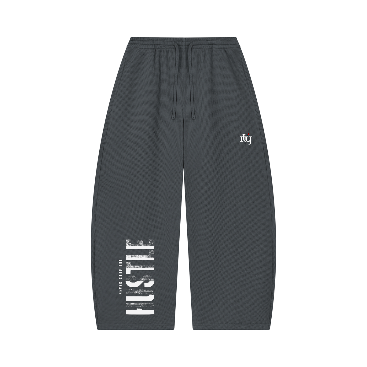 Ily Hustle | Premium Waffle Barrel Leg Pants | ILYRIANEDGE