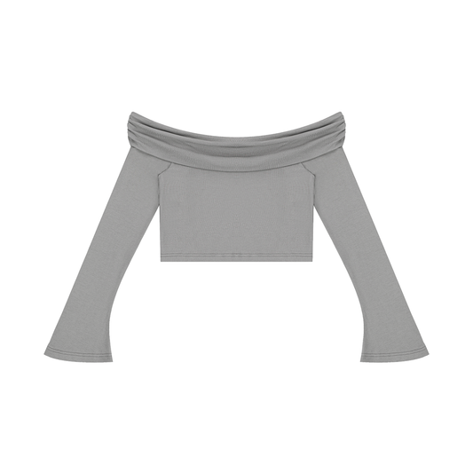 Ilyrianedge – Women's Off-the-Shoulder Bell Sleeve Crop Top