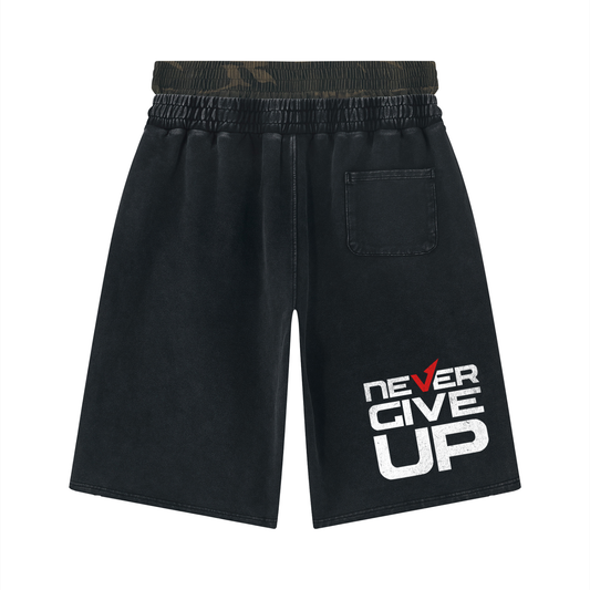 Never Give Up| Vintage Wash Distressed Wide Leg Shorts | ILYRIANEDGE