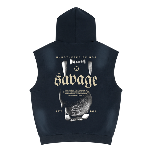 Savage - Unisex Vintage Wash Sun Fade Sleeveless Hoodie