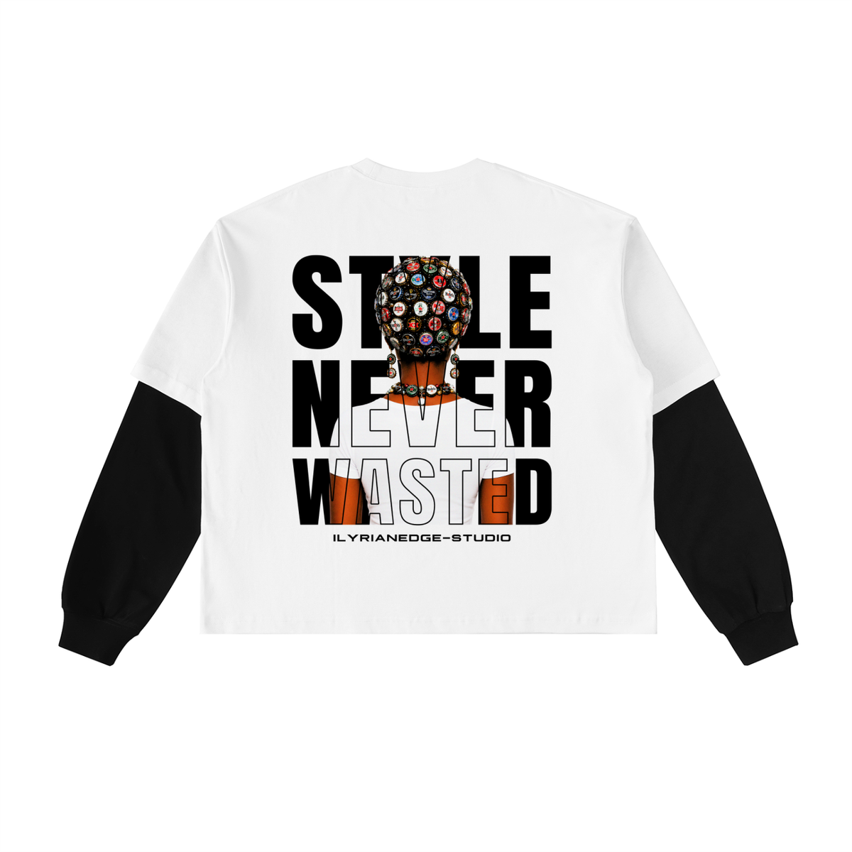 Heritage Muse - Layered Contrast Sleeve Cotton T-Shirt