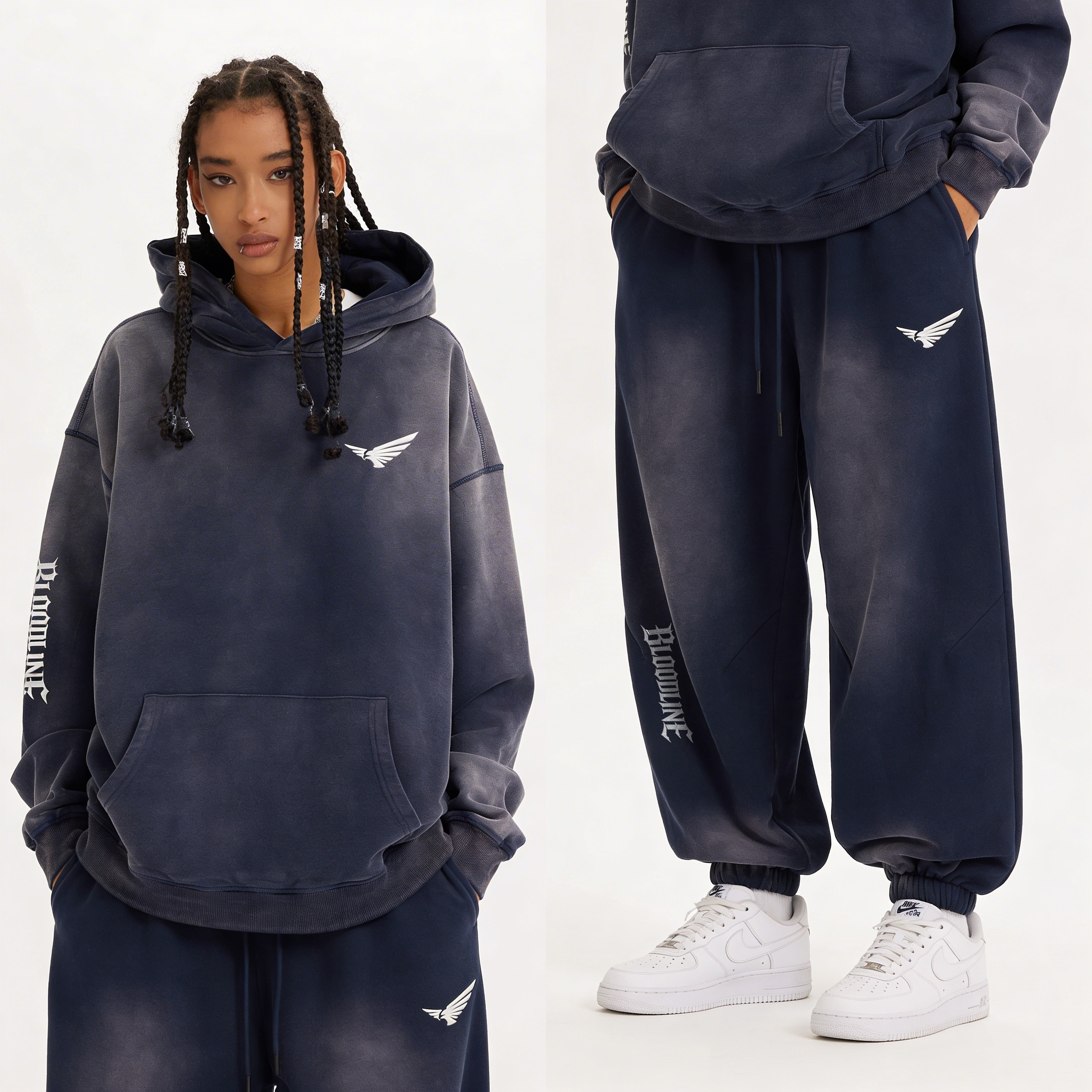 Bloodline 2.0 - 400GSM Unisex Super Heavyweight Sun Faded Hoodie