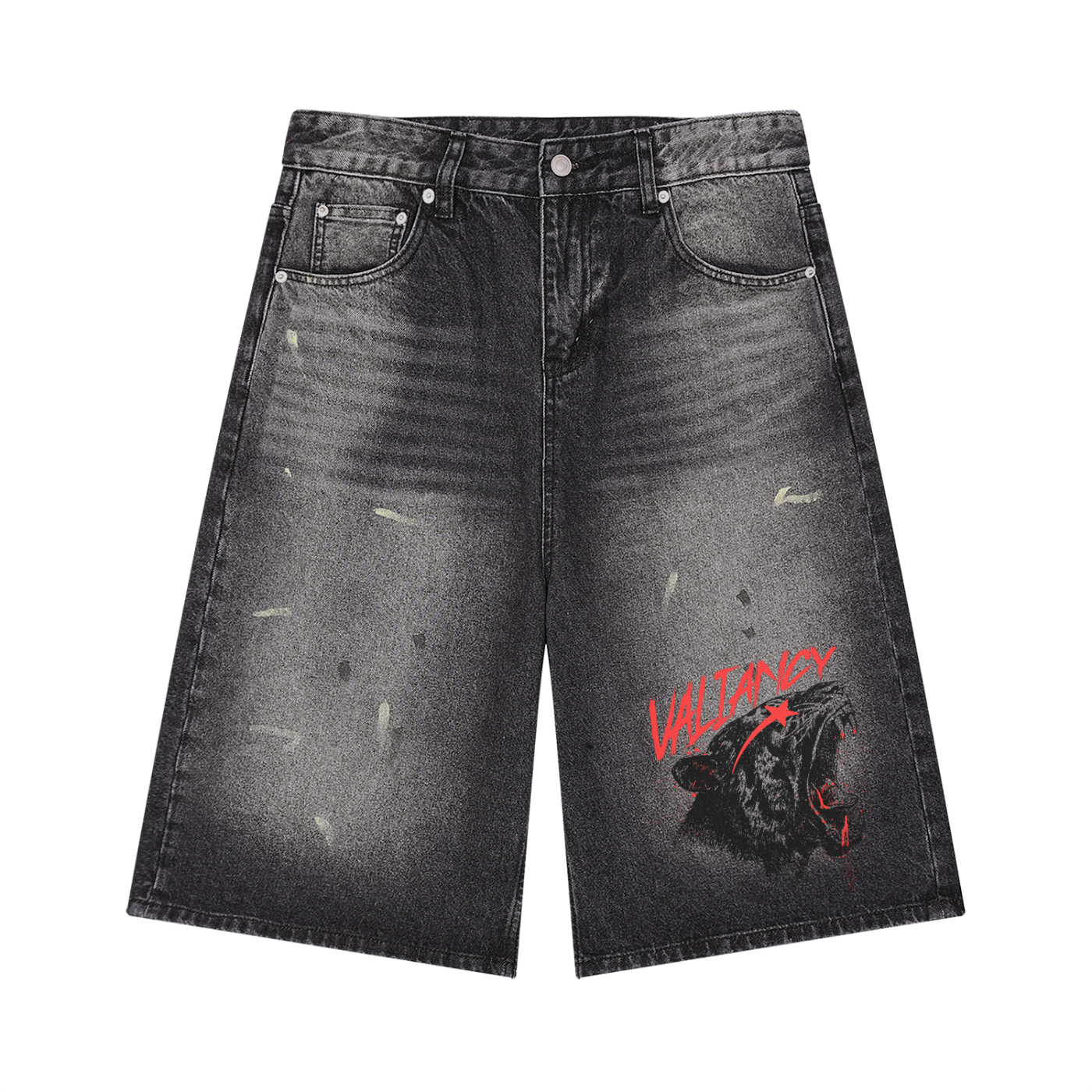 Valiancy |Vintage Wash Wide Leg Denim Shorts | ILYRIANEDGE